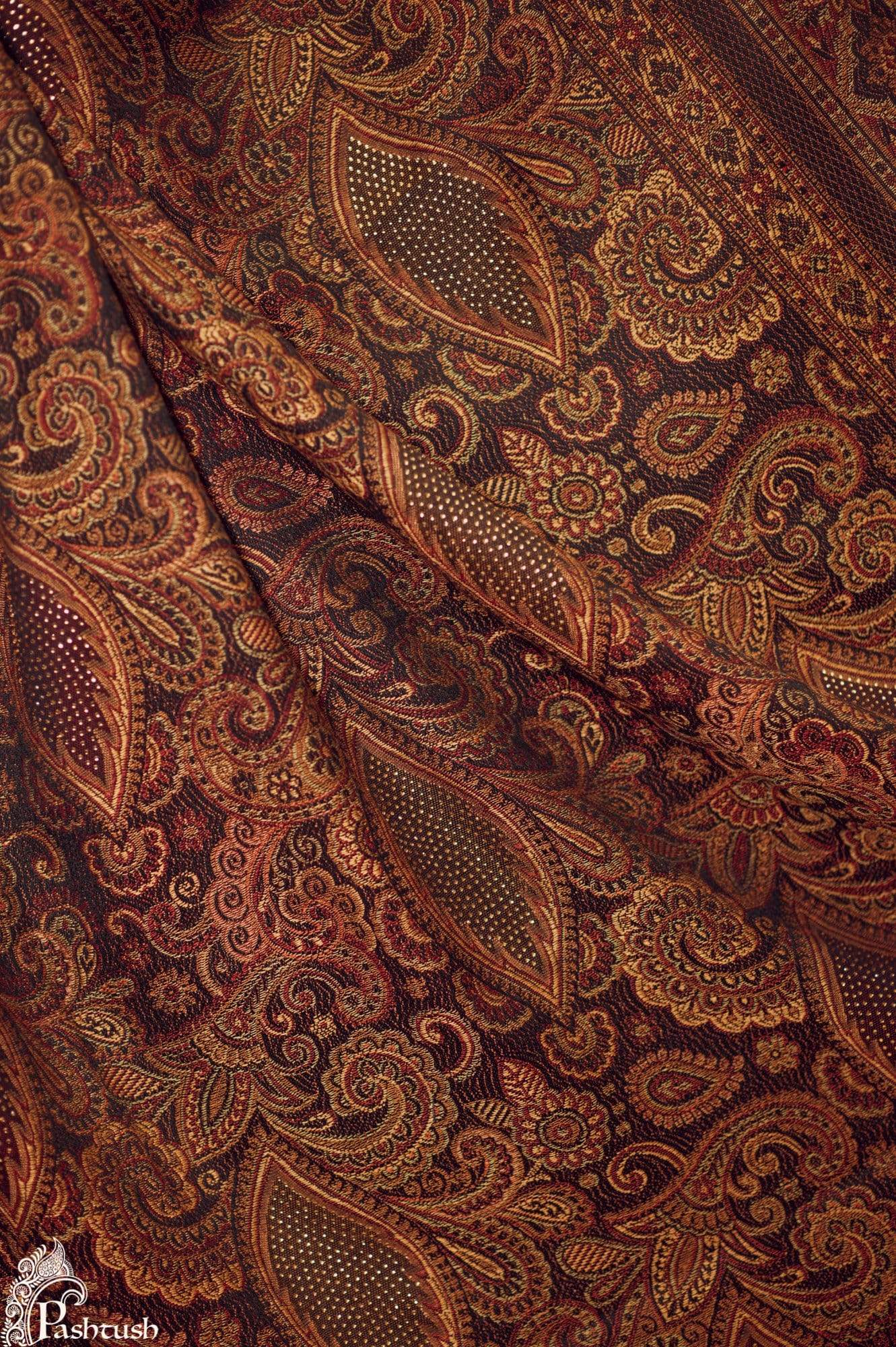 Pashtush India Shawl Pashtush Women's Kashmiri Jamawar Shawl with Crystal Work Shawl, Faux Pashmina