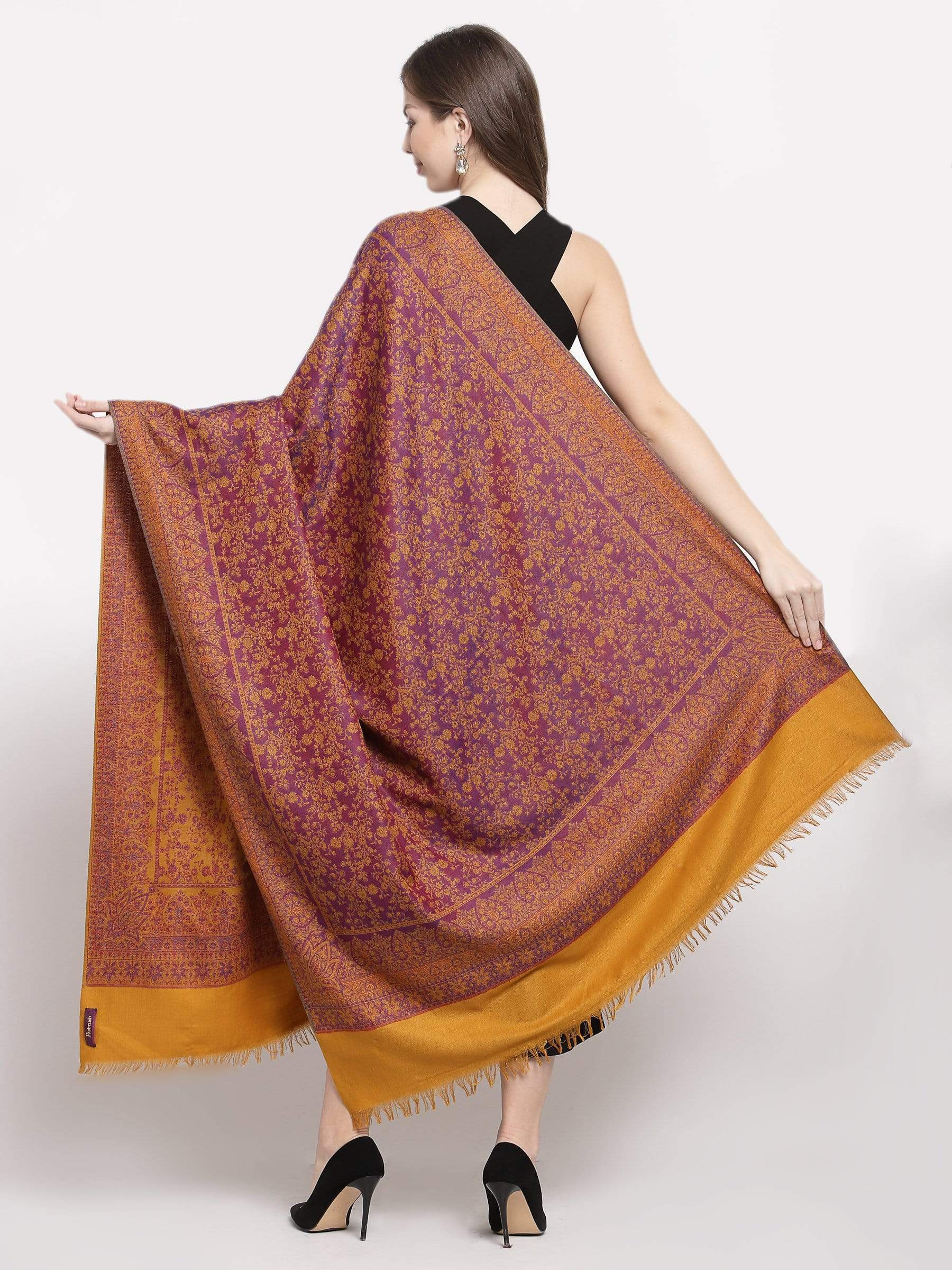 Pashtush India 100x200 Pashtush Women's Kashmiri Shawl, Faux Pashmina Design