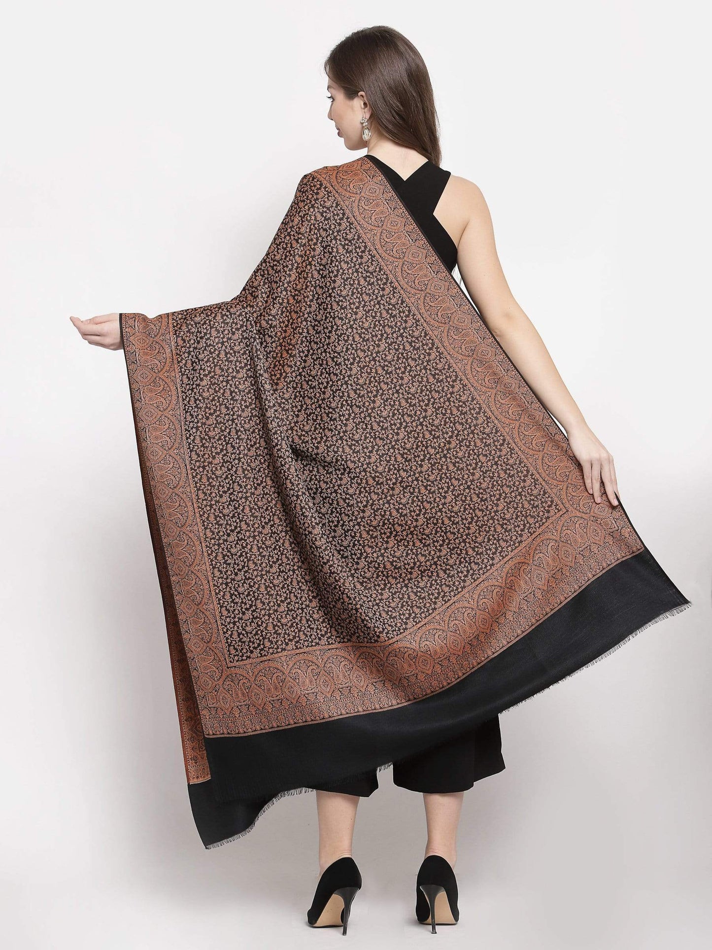 Pashtush India 100x200 Pashtush Women's Kashmiri Shawl, Faux Pashmina Design