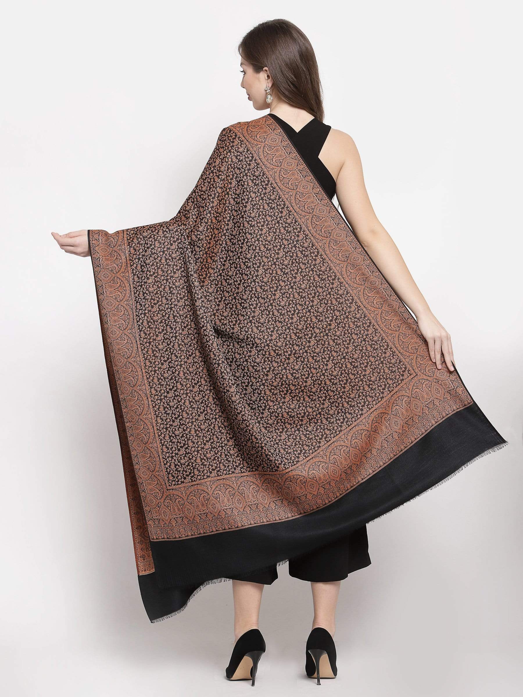 Pashtush India 100x200 Pashtush Women's Kashmiri Shawl, Faux Pashmina Design