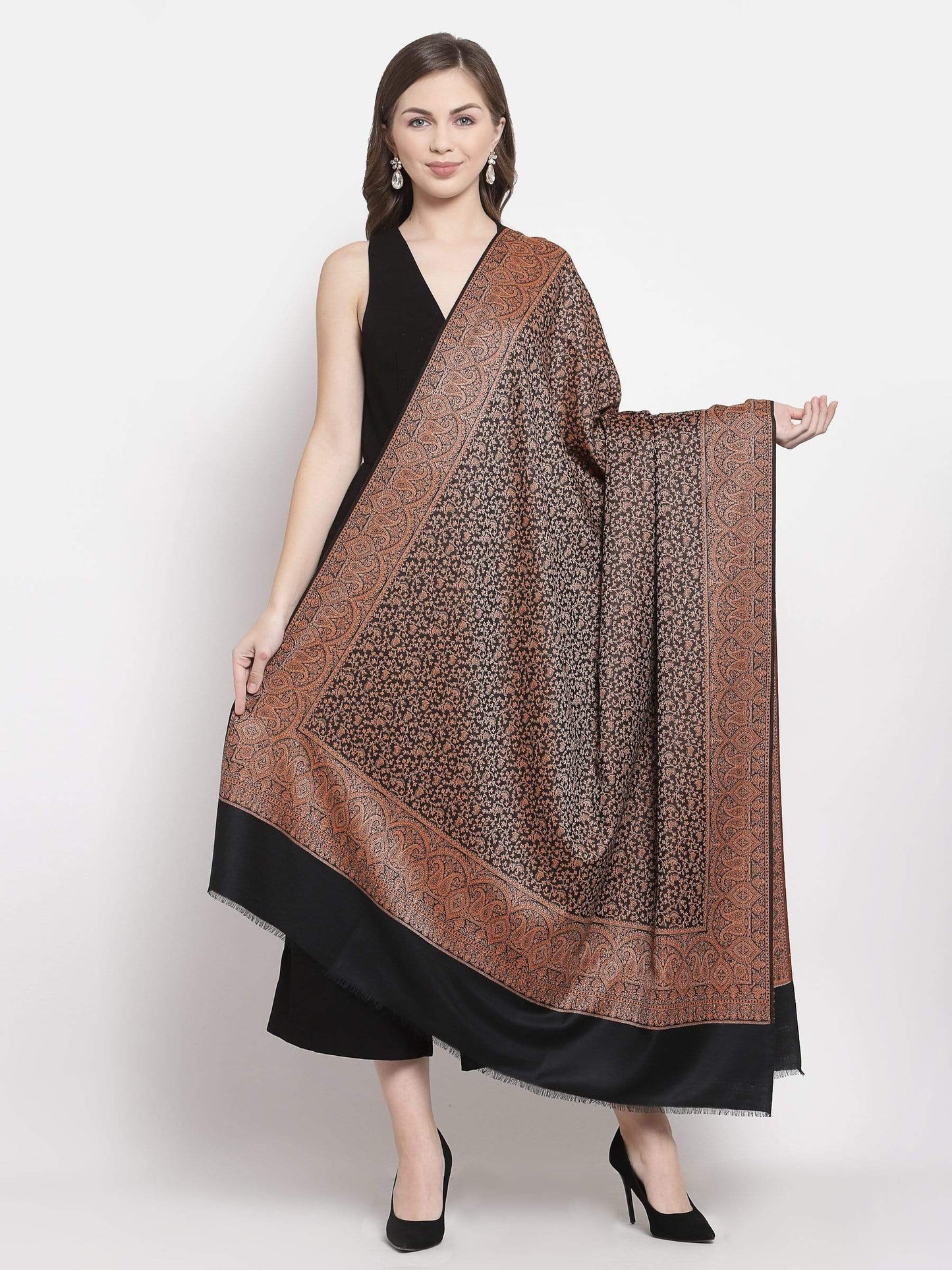 Pashtush India 100x200 Pashtush Women's Kashmiri Shawl, Faux Pashmina Design