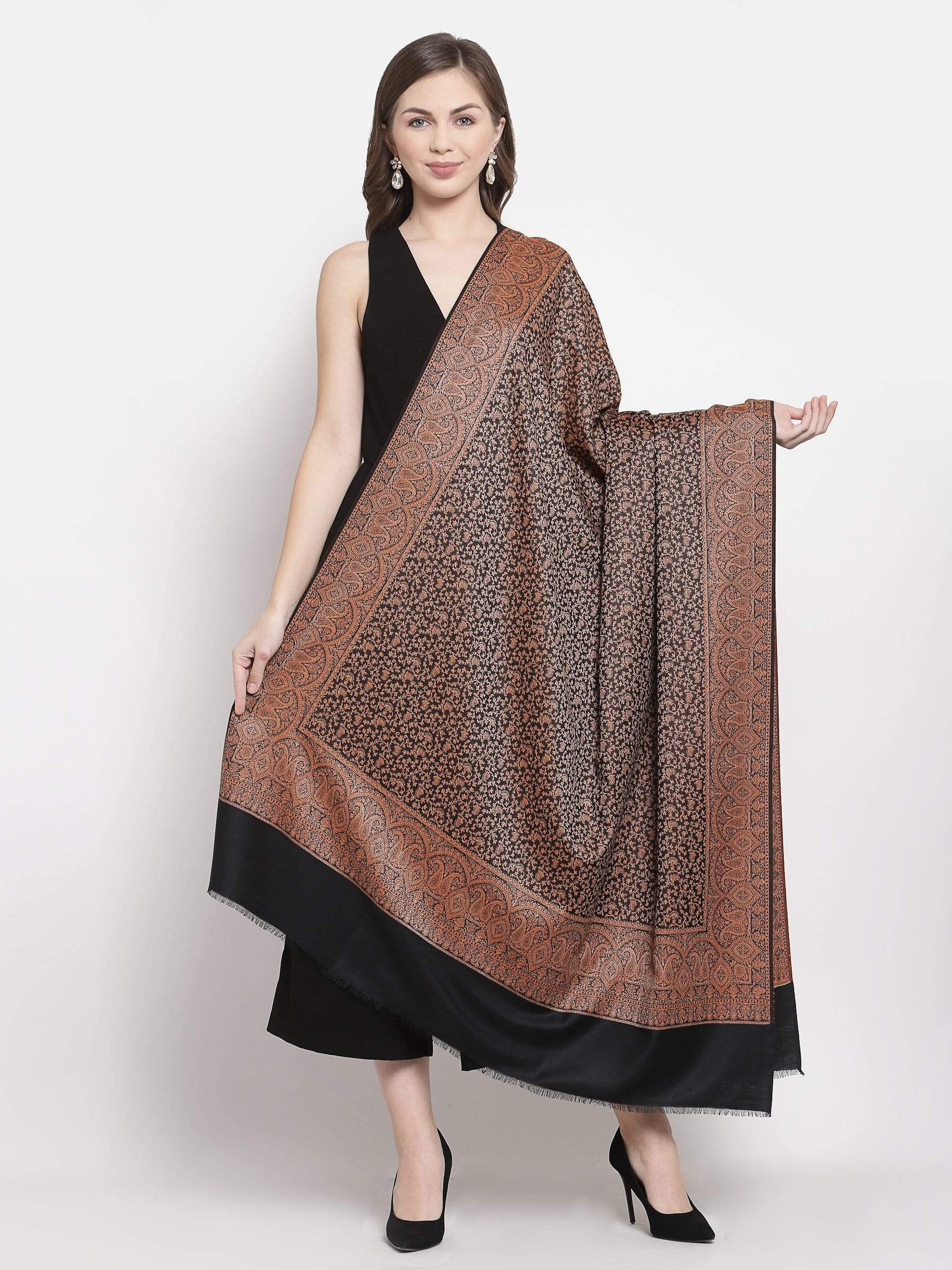 Pashtush India 100x200 Pashtush Women's Kashmiri Shawl, Faux Pashmina Design