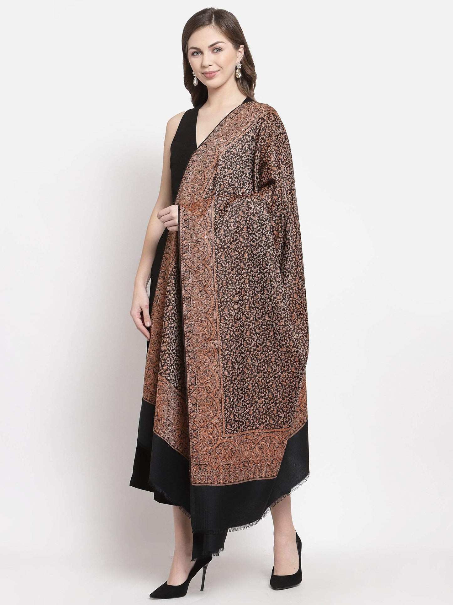Pashtush India 100x200 Pashtush Women's Kashmiri Shawl, Faux Pashmina Design