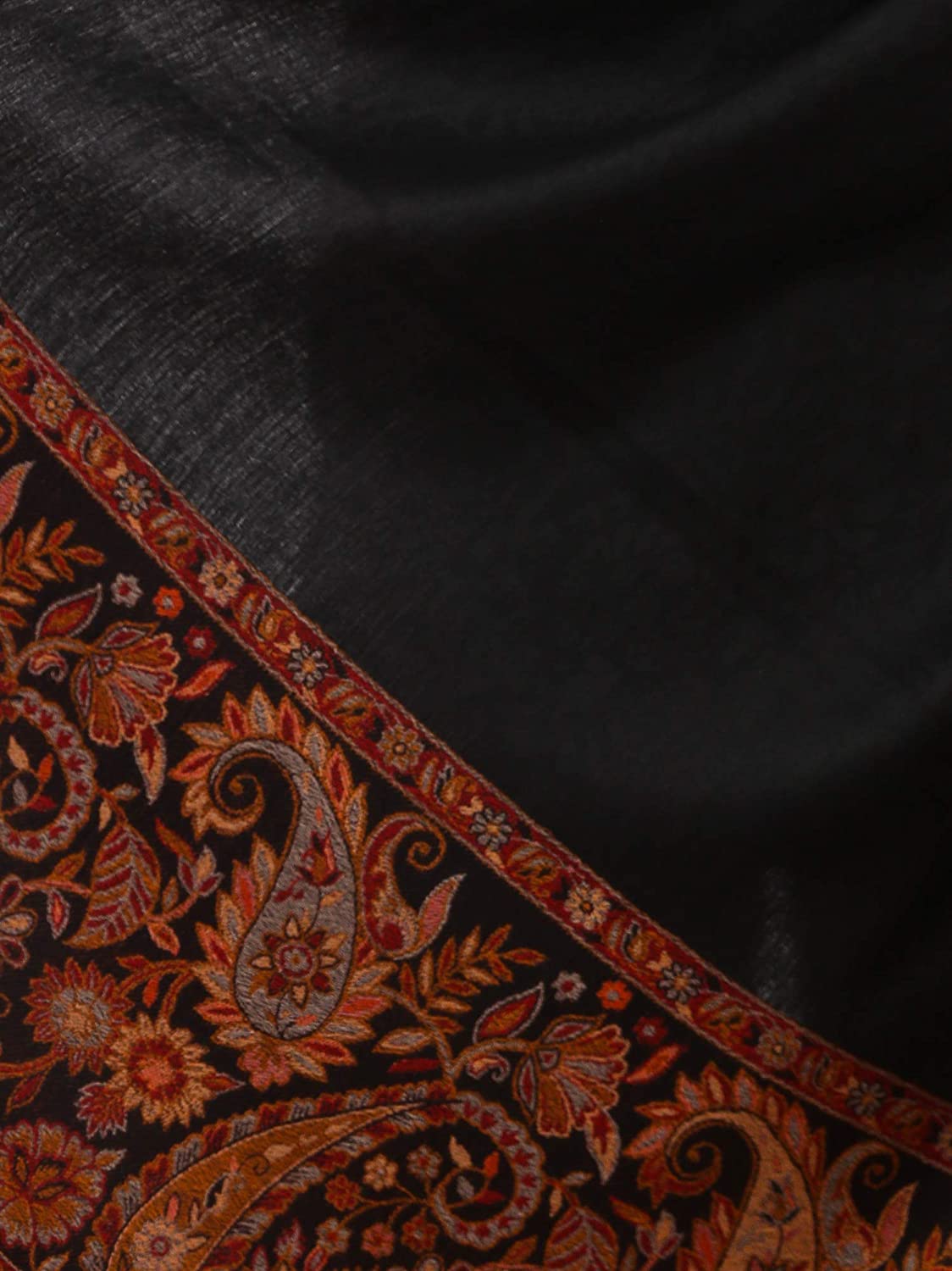 Pashtush Shawl Store Shawl Pashtush women's Kashmiri Shawl, Jacquard palla, Faux Pashmina Design (black)