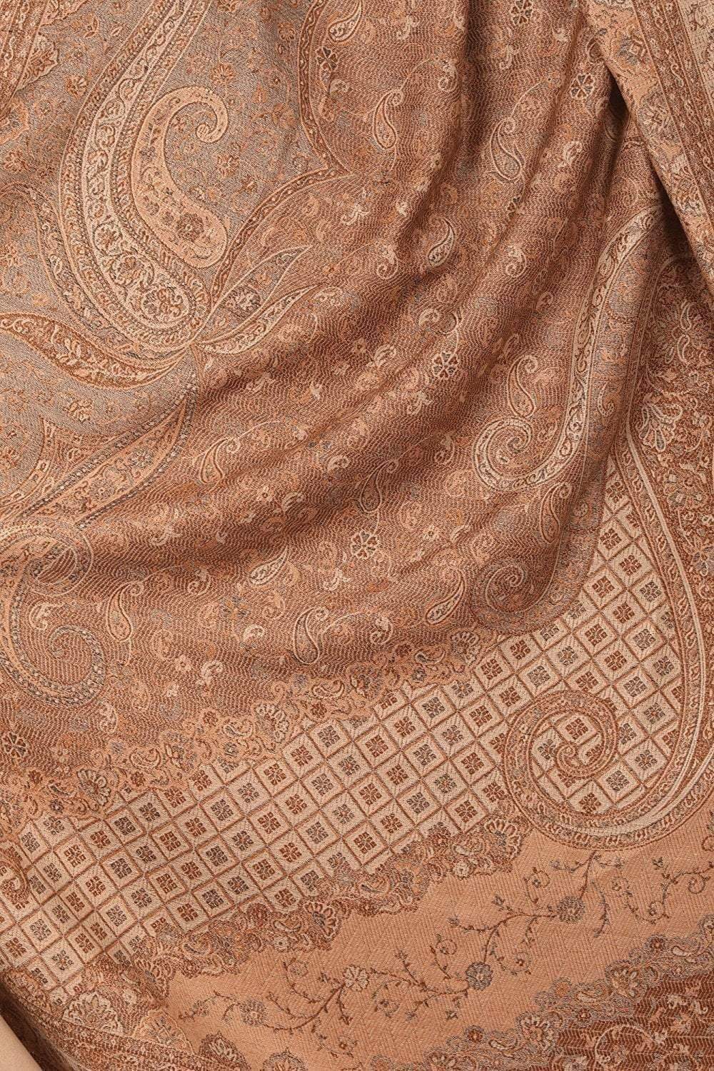 Pashtush India 100x200 Pashtush Women's Kashmiri Shawl, Warm and soft, Faux Pashmina Design, Taupe