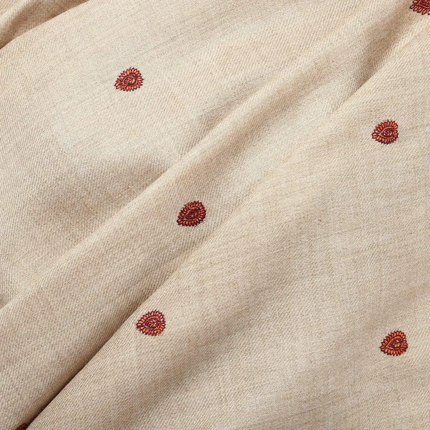 Pashtush India Shawl Pashtush Women's Kashmiri Woollen Hand Booty Shawl (Beige , Free Size)