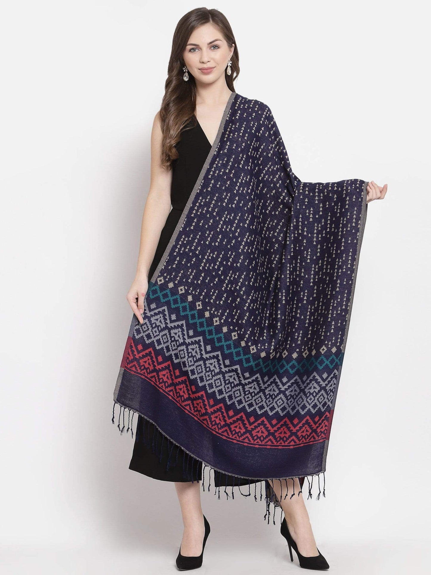 Pashtush India 70x200 Pashtush Women's Kullu Design, Soft Bamboo Scarf, Casual Shawls, Stoles, Wraps, Aztec Collection (soft Bamboo)