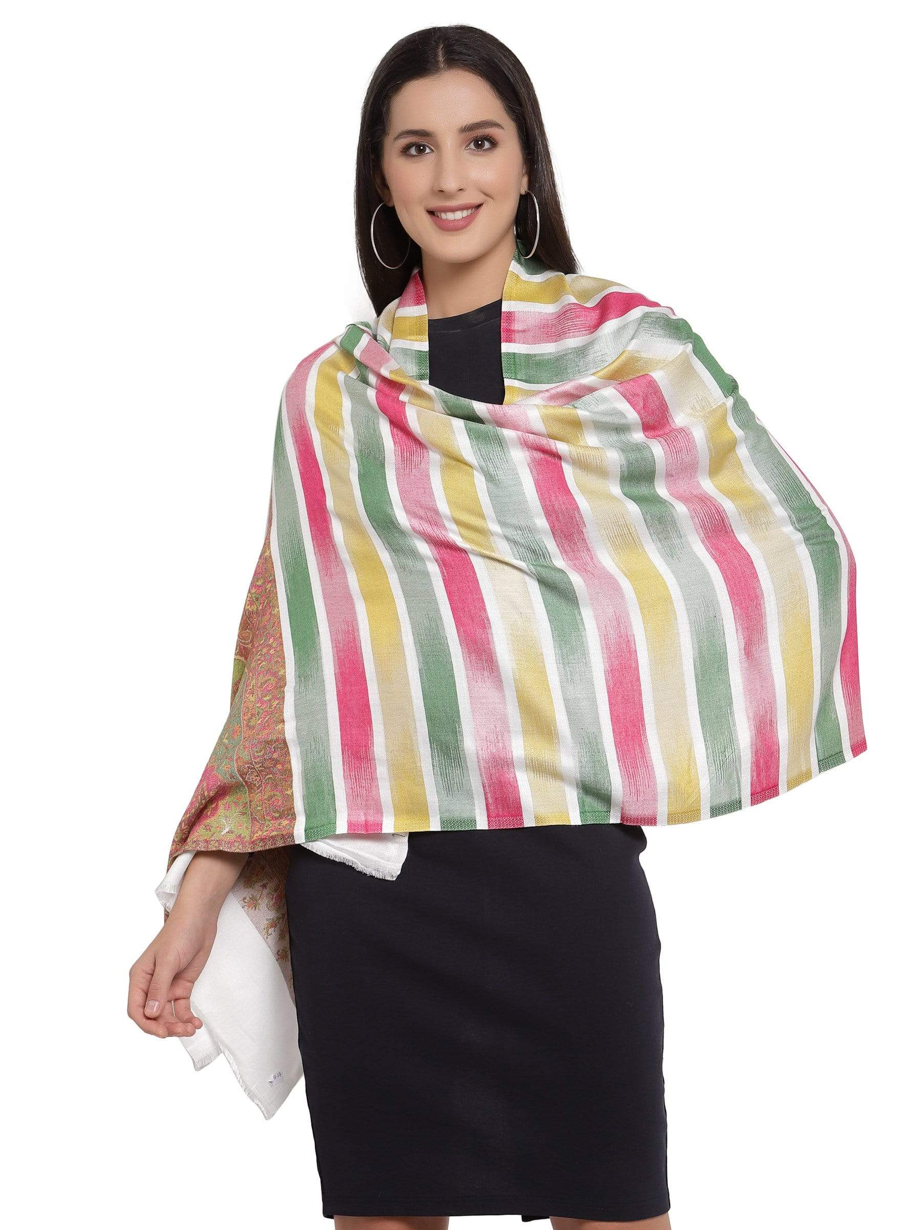 Pashtush India 70x200 Pashtush Women's Kullu Design, Soft Bamboo Scarf, Casual Shawls, Stoles, Wraps, Aztec Collection (soft Bamboo)
