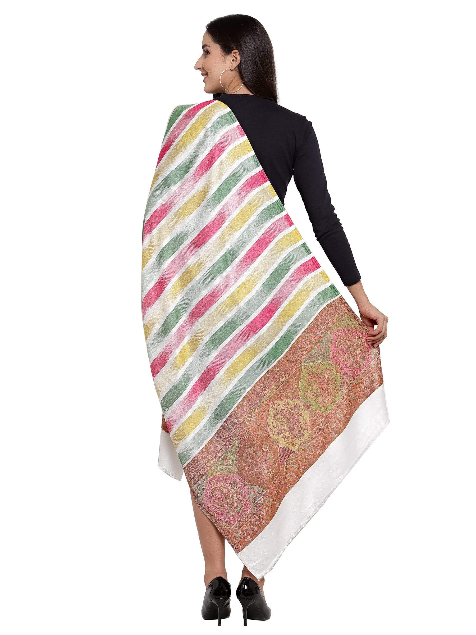 Pashtush India 70x200 Pashtush Women's Kullu Design, Soft Bamboo Scarf, Casual Shawls, Stoles, Wraps, Aztec Collection (soft Bamboo)