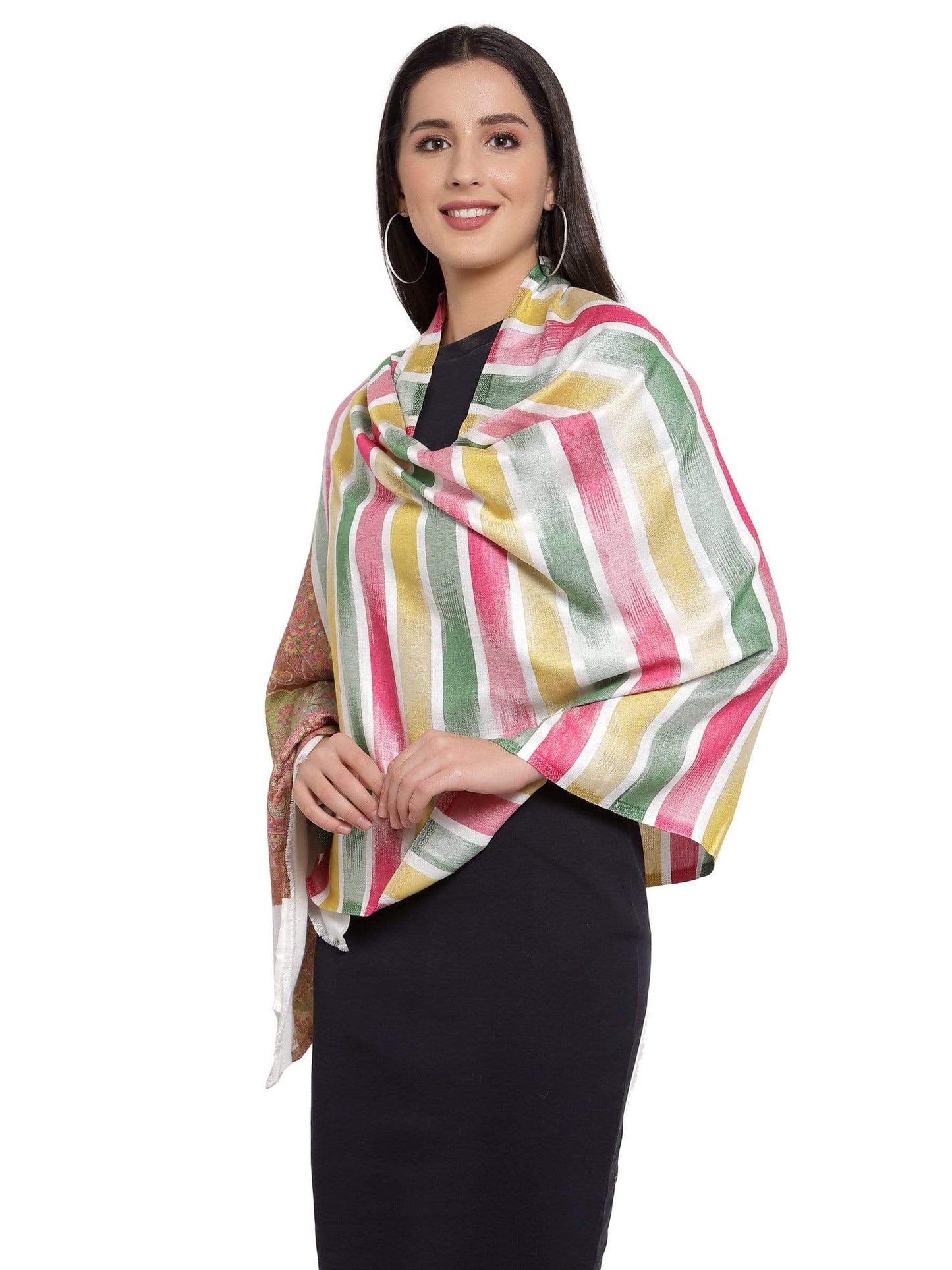 Pashtush India 70x200 Pashtush Women's Kullu Design, Soft Bamboo Scarf, Casual Shawls, Stoles, Wraps, Aztec Collection (soft Bamboo)