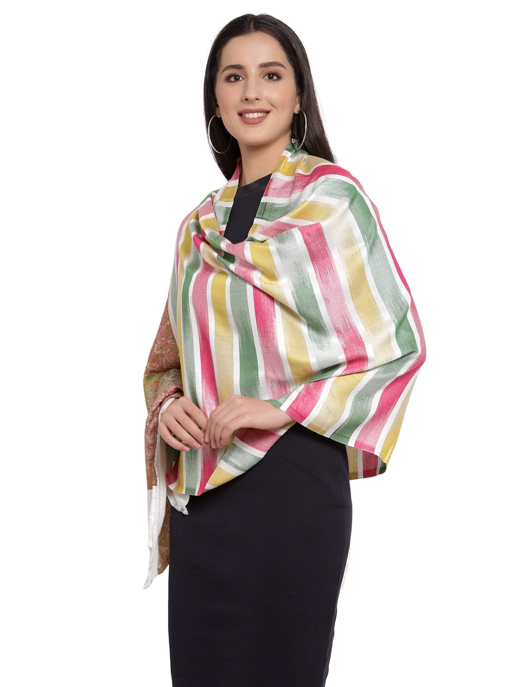 Pashtush India 70x200 Pashtush Women's Kullu Design, Soft Bamboo Scarf, Casual Shawls, Stoles, Wraps, Aztec Collection (soft Bamboo)