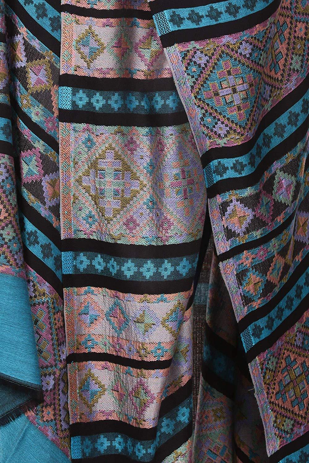Pashtush Shawl Store Stole Pashtush Women's Kullu Design, Soft Bamboo Scarf, Casual Shawls, Stoles, Wraps, Aztec Collection (soft Bamboo)