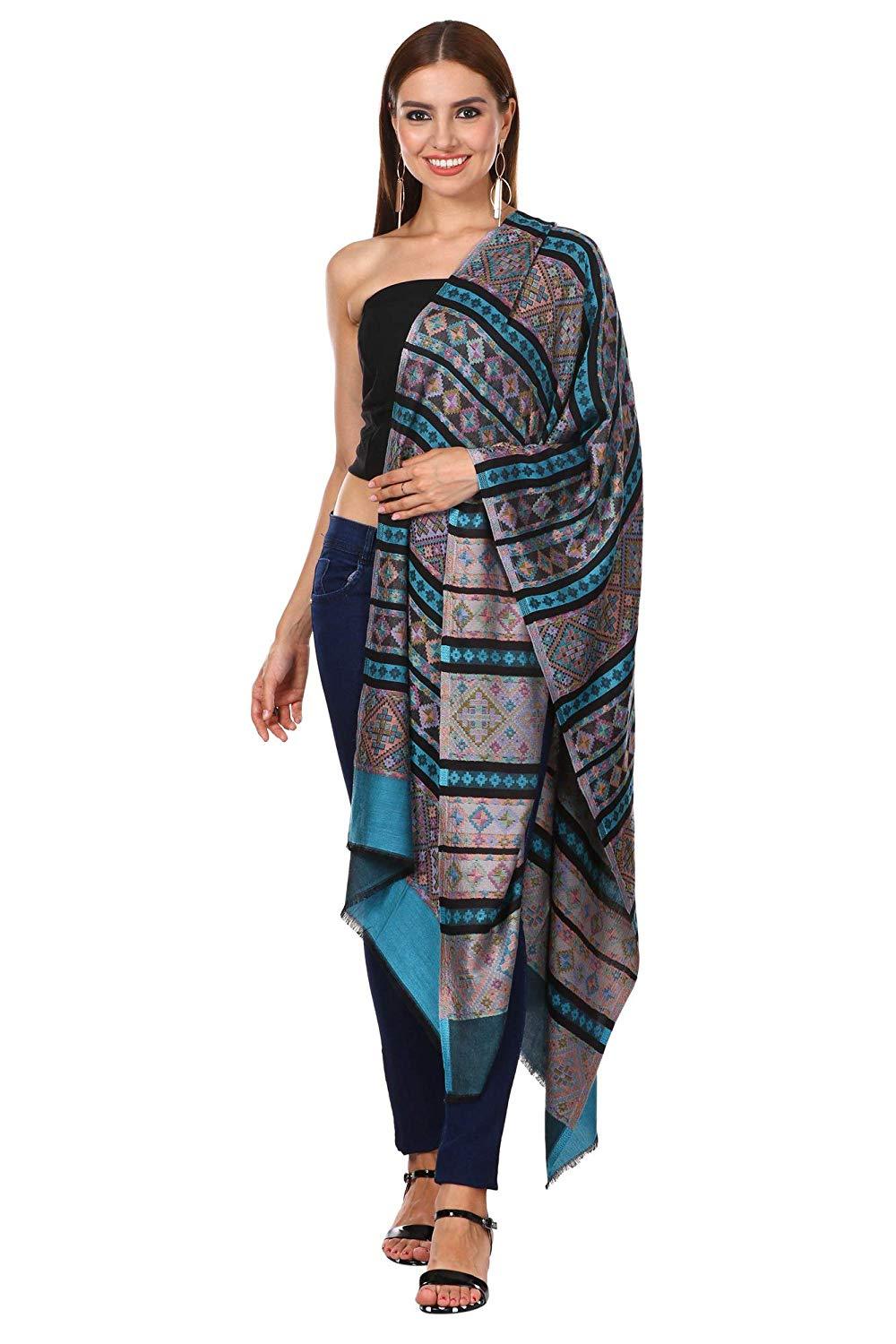 Pashtush Shawl Store Stole Pashtush Women's Kullu Design, Soft Bamboo Scarf, Casual Shawls, Stoles, Wraps, Aztec Collection (soft Bamboo)