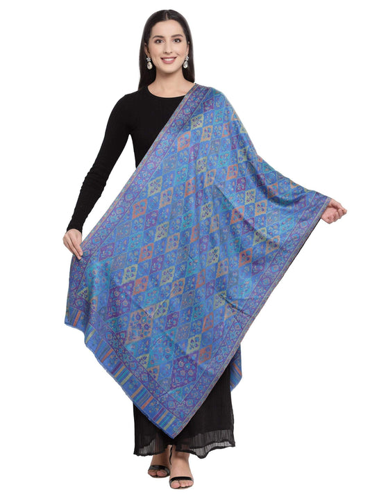Pashtush India 70x200 Pashtush Women's Paisley Design, Soft Bamboo Scarf, Blue