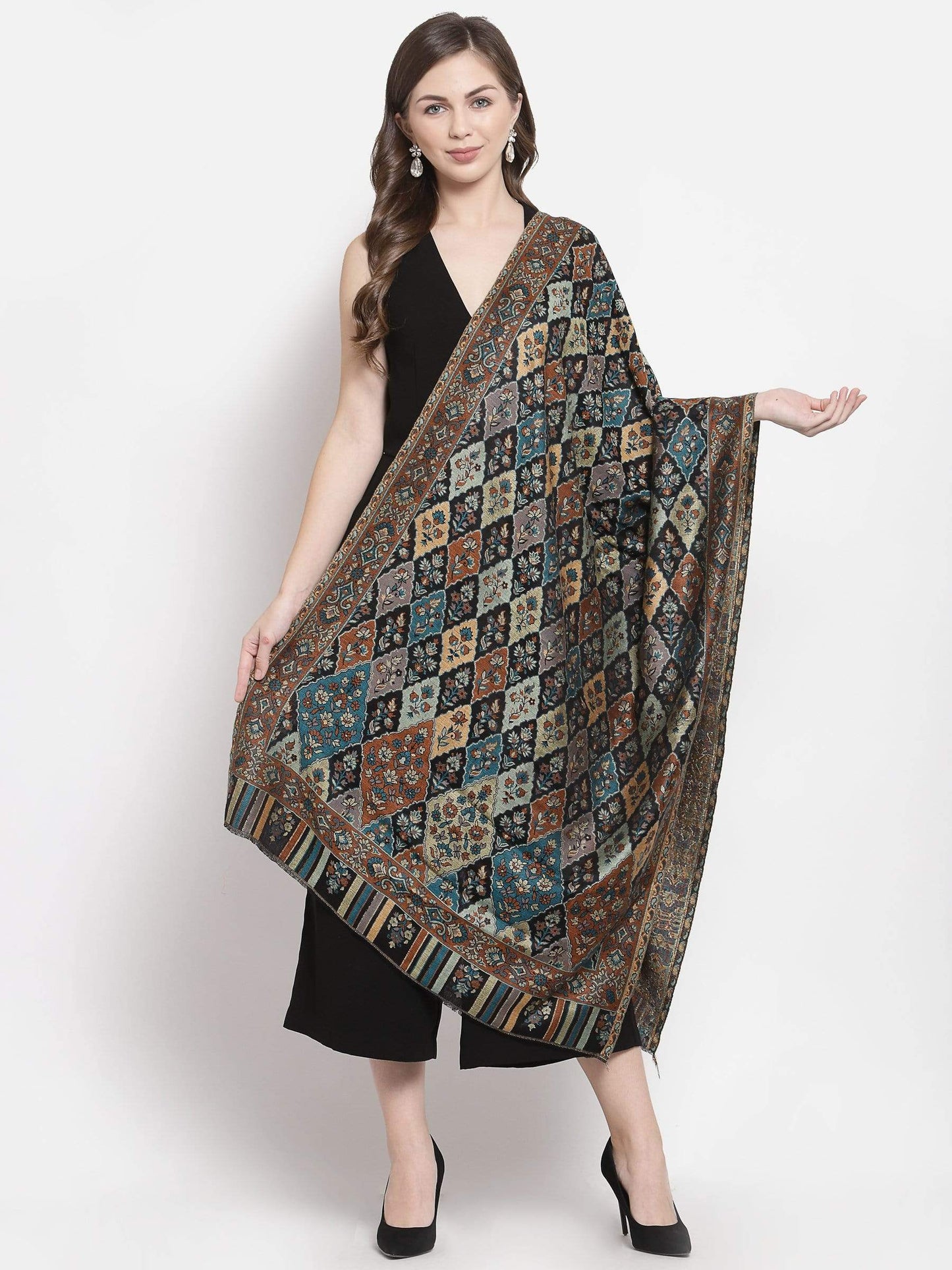 Pashtush India 70x200 Pashtush Women's Paisley Design, Soft Bamboo Scarf, Multi Coloured