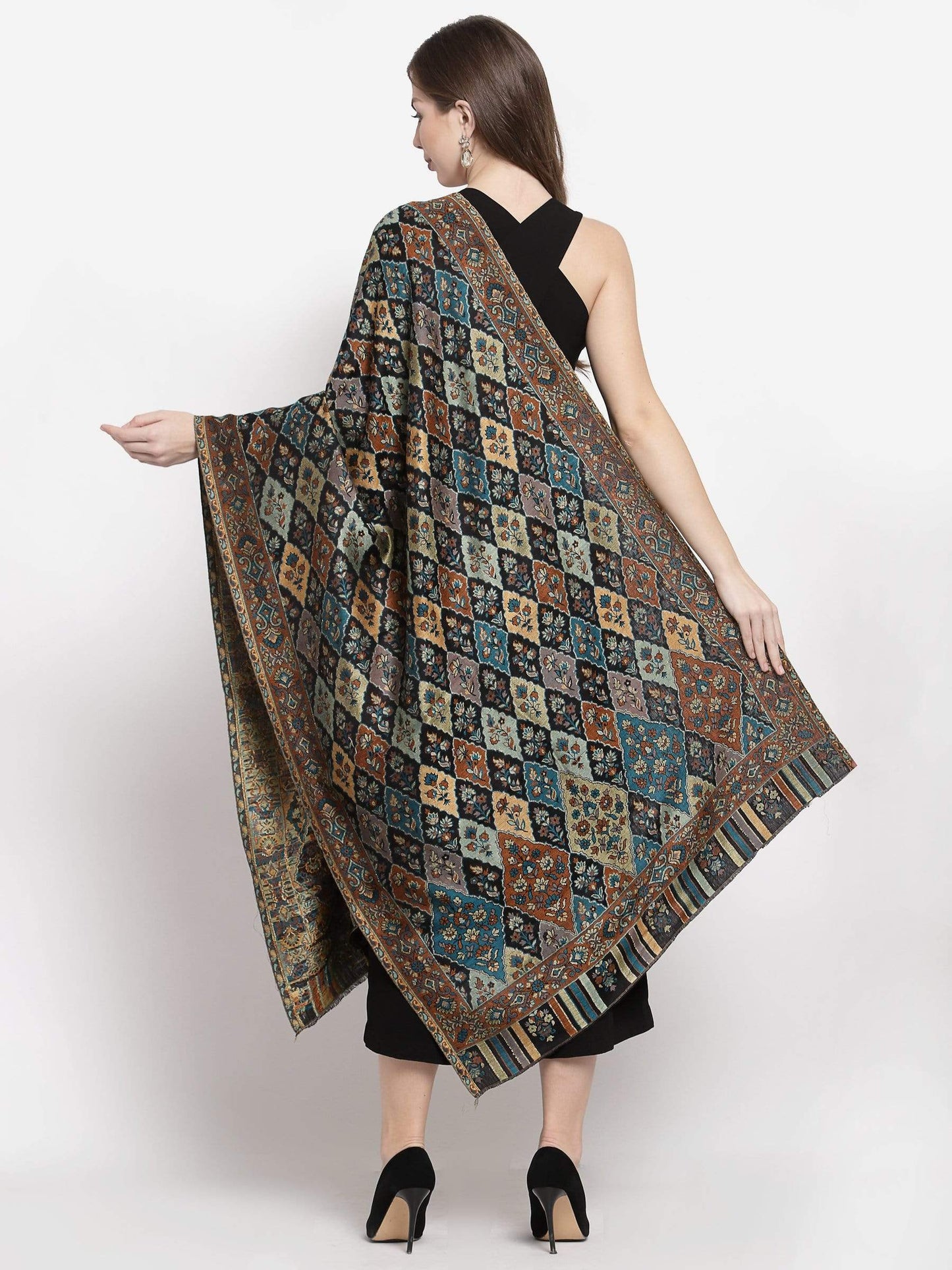Pashtush India 70x200 Pashtush Women's Paisley Design, Soft Bamboo Scarf, Multi Coloured