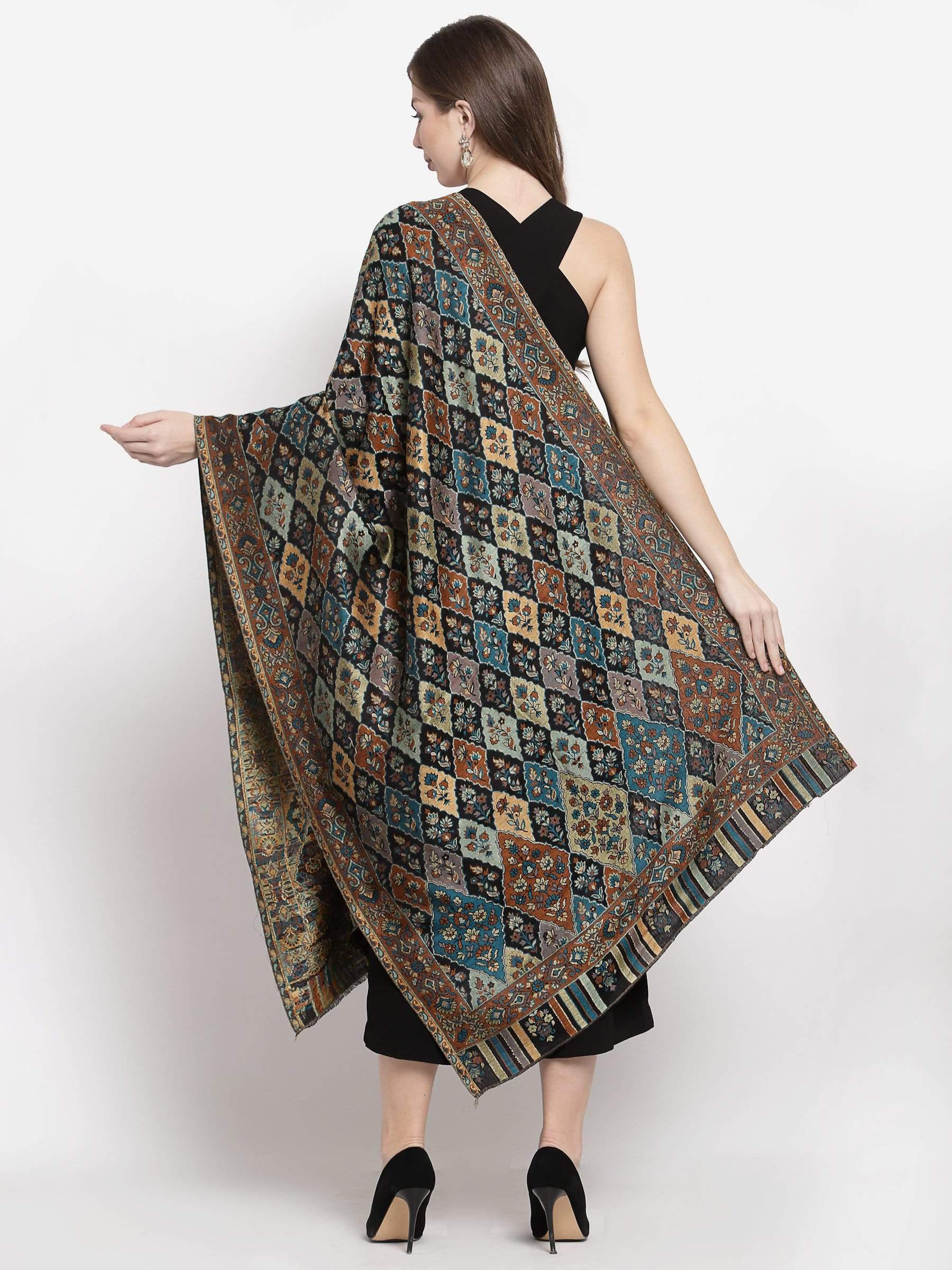 Pashtush India 70x200 Pashtush Women's Paisley Design, Soft Bamboo Scarf, Multi Coloured