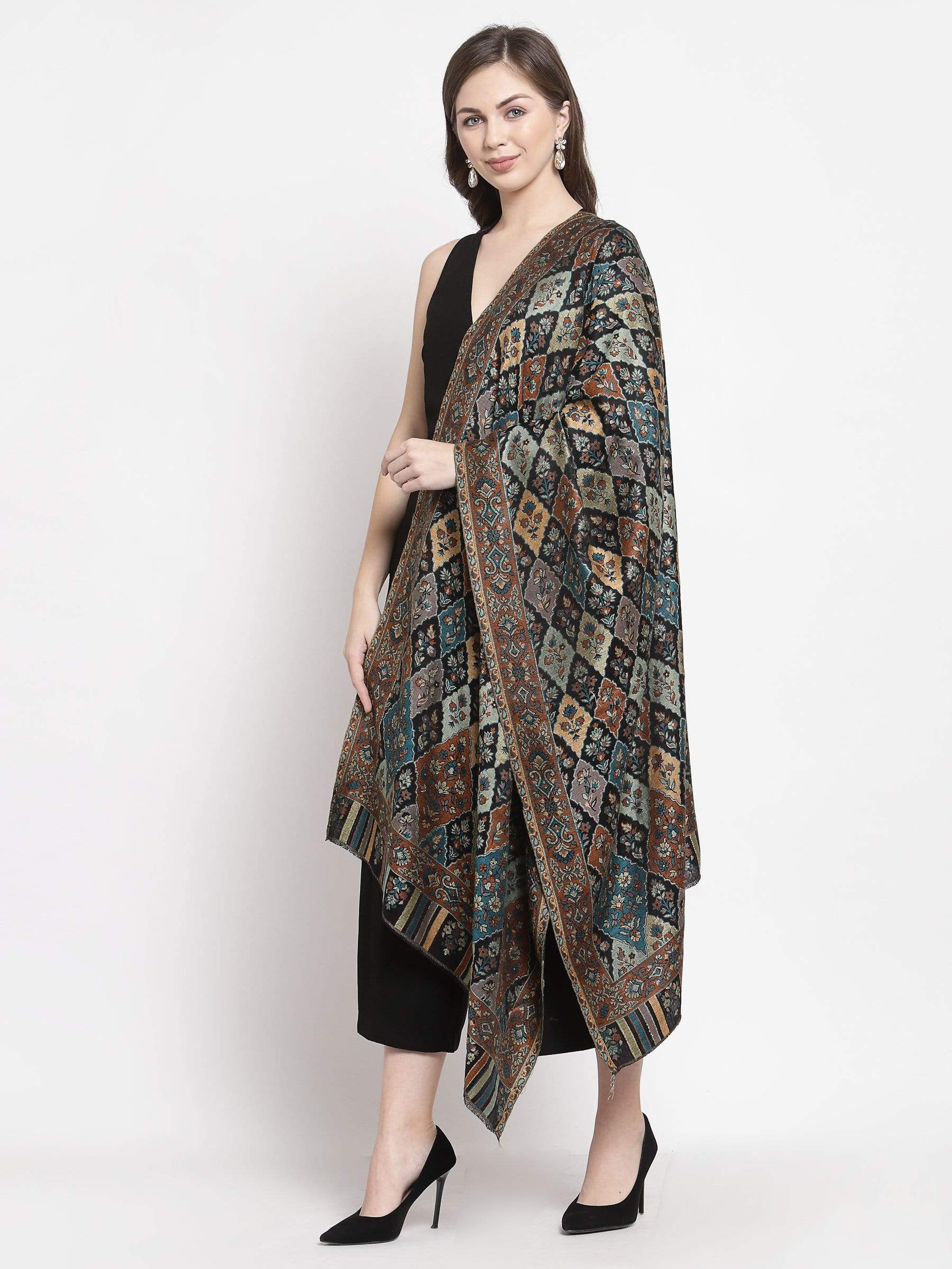 Pashtush India 70x200 Pashtush Women's Paisley Design, Soft Bamboo Scarf, Multi Coloured