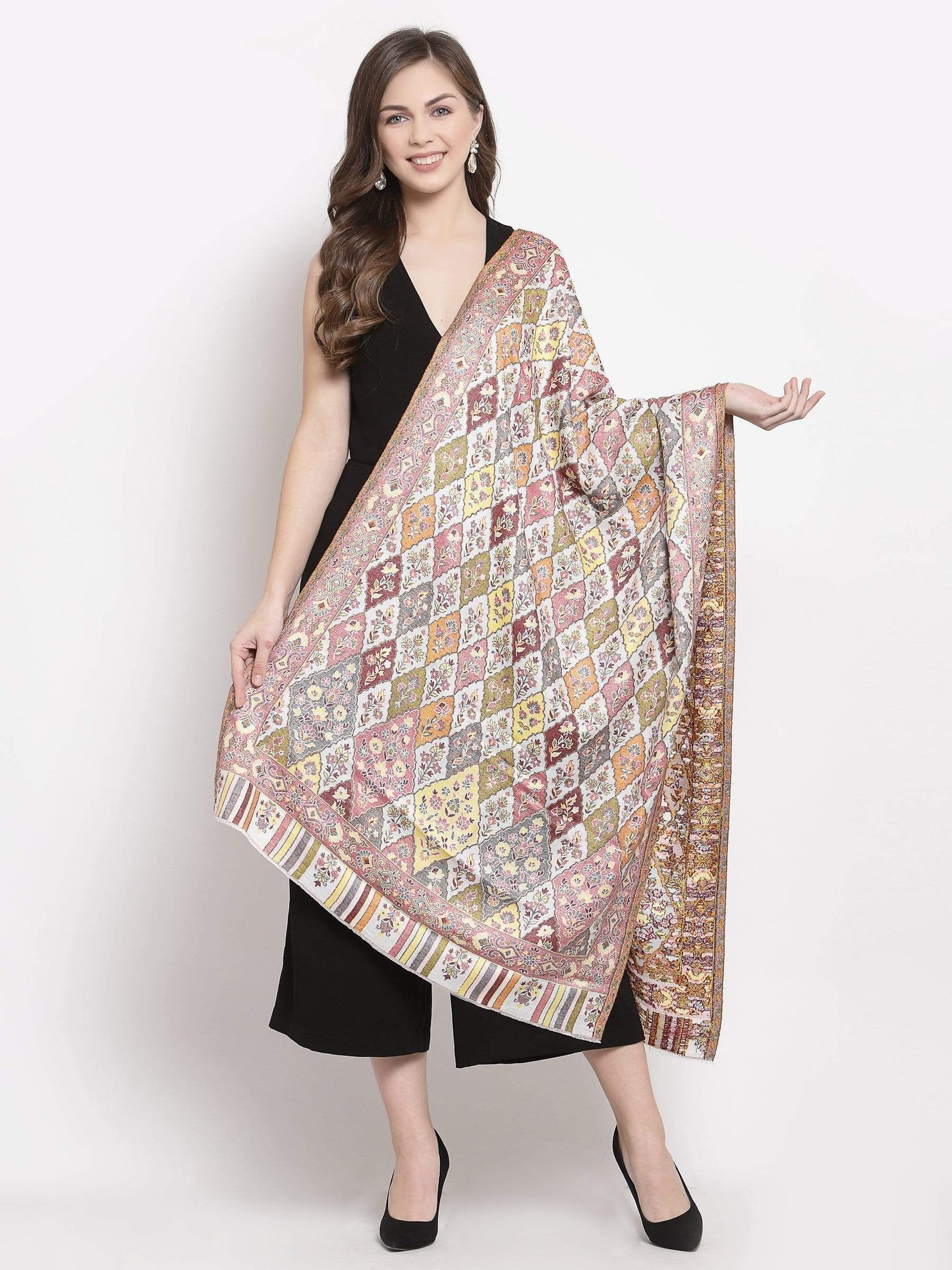 Pashtush India 70x200 Pashtush Women's Paisley Design, Soft Bamboo Scarf, Multi Coloured