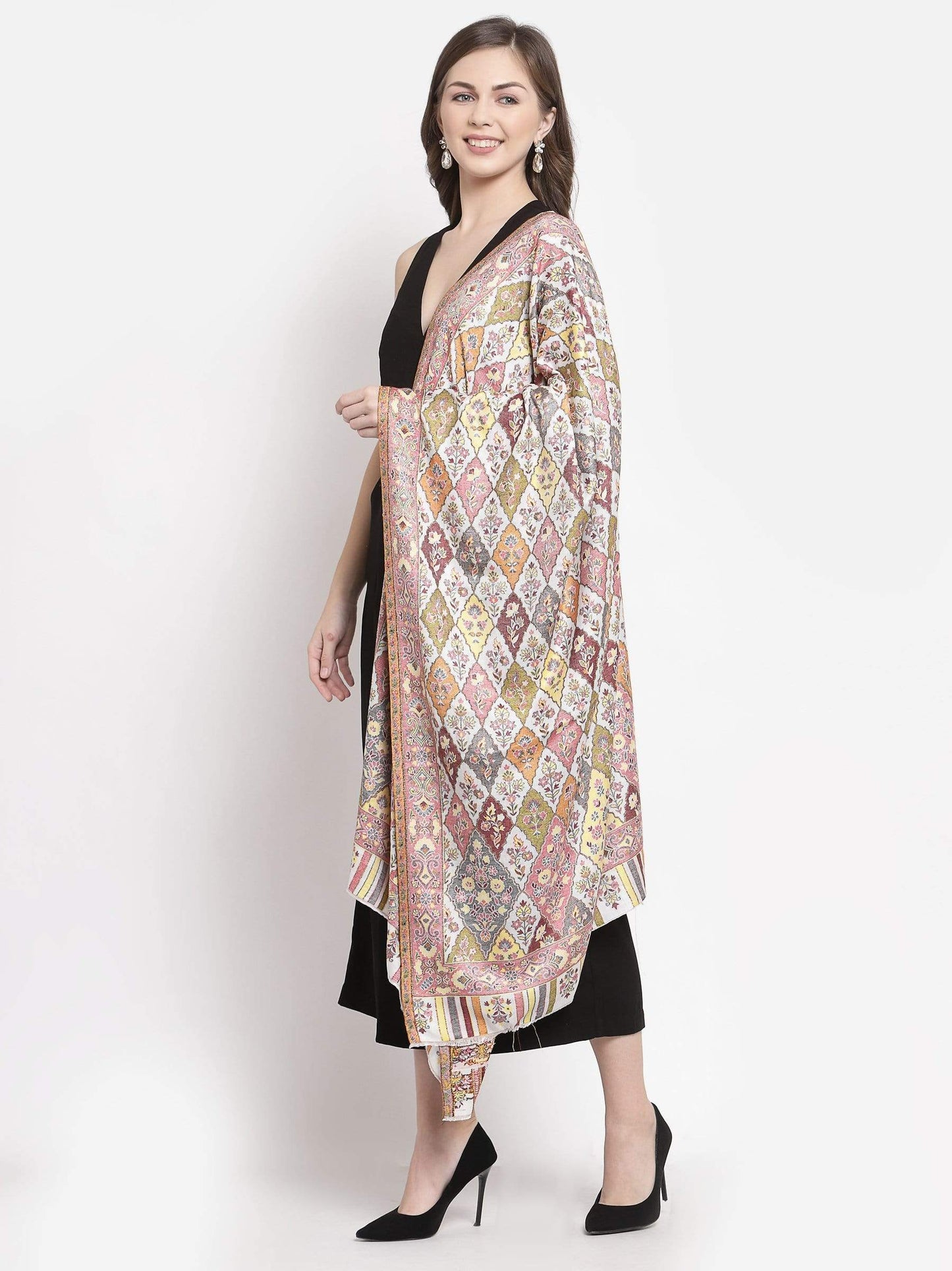 Pashtush India 70x200 Pashtush Women's Paisley Design, Soft Bamboo Scarf, Multi Coloured