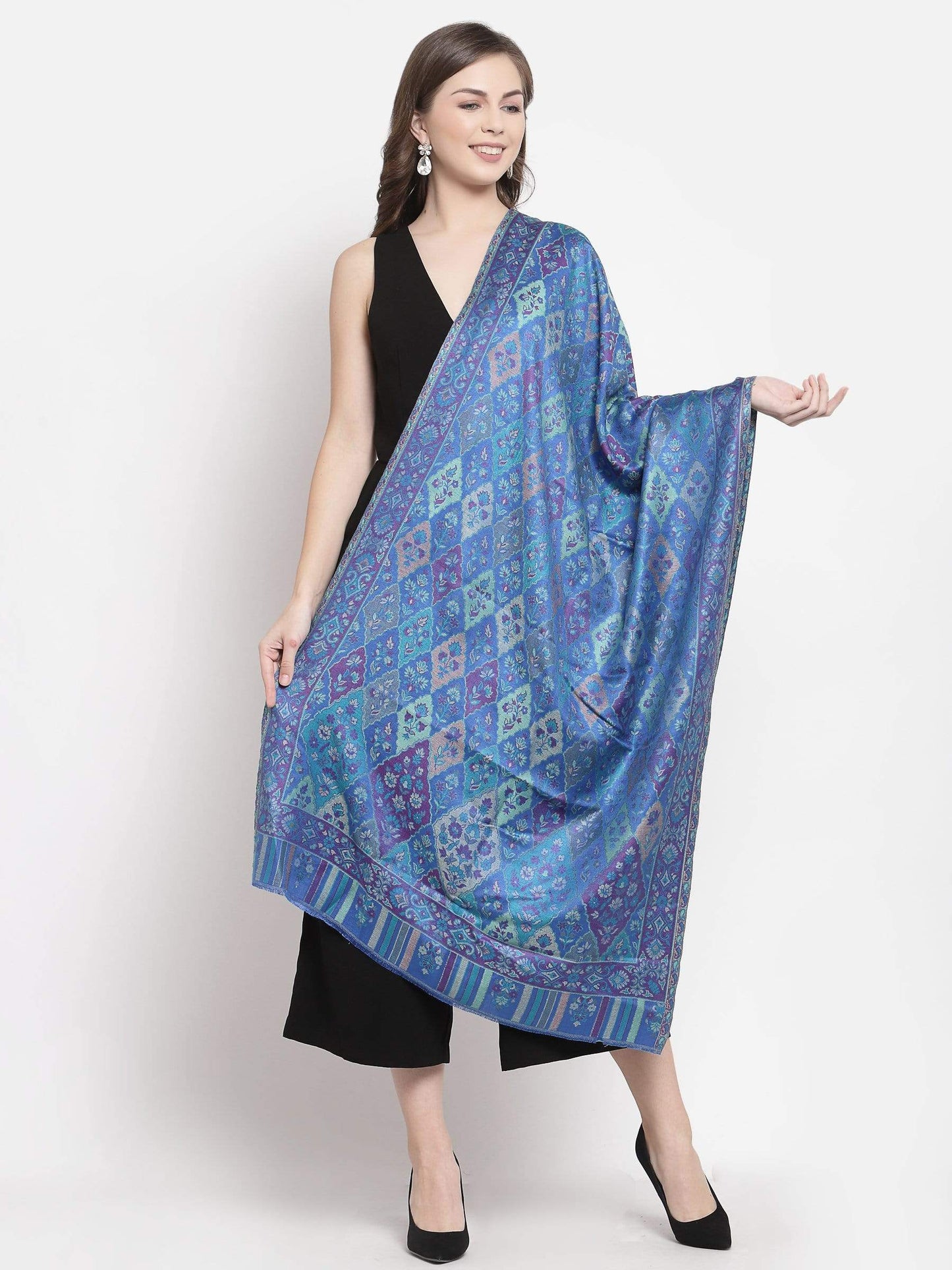 Pashtush India 70x200 Pashtush Women's Paisley Design, Soft Bamboo Scarf, Multi Coloured