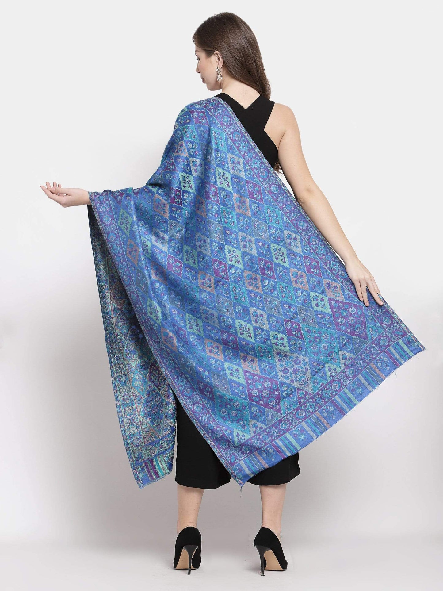 Pashtush India 70x200 Pashtush Women's Paisley Design, Soft Bamboo Scarf, Multi Coloured