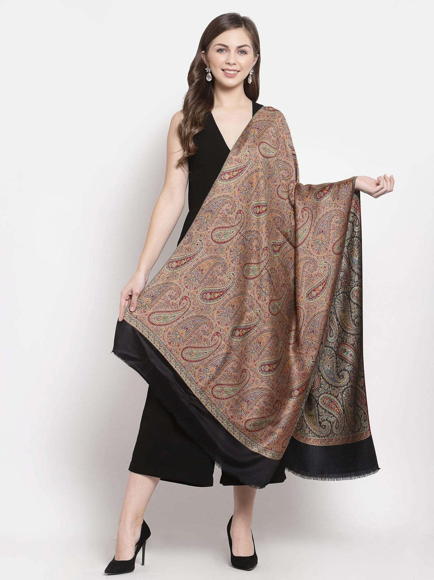 Pashtush India 70x200 Pashtush Women's Paisley Design, Soft Bamboo Scarf, Multi Coloured