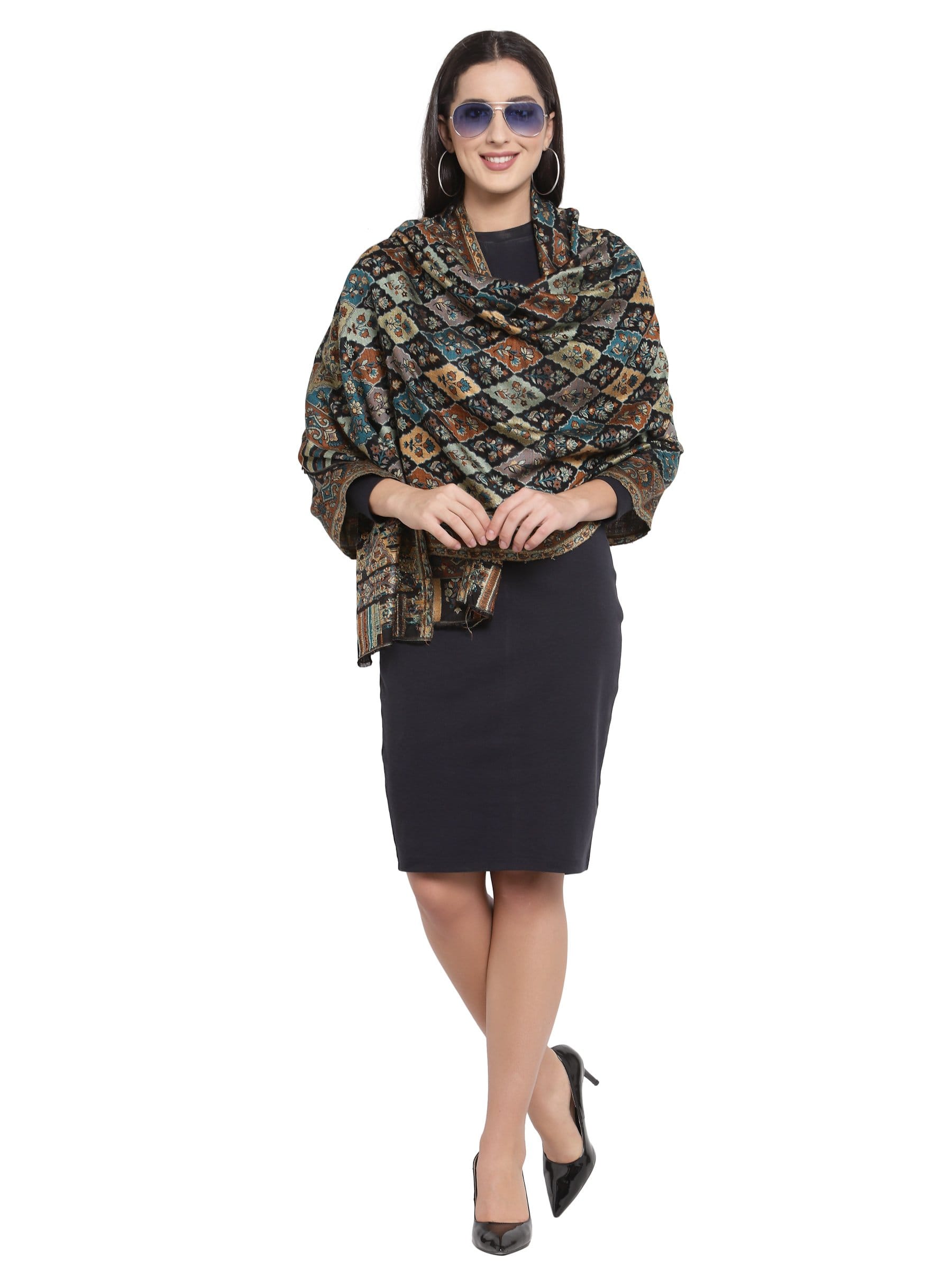 Pashtush India 70x200 Pashtush Women's Paisley Design, Soft Bamboo Scarf, Multi Coloured
