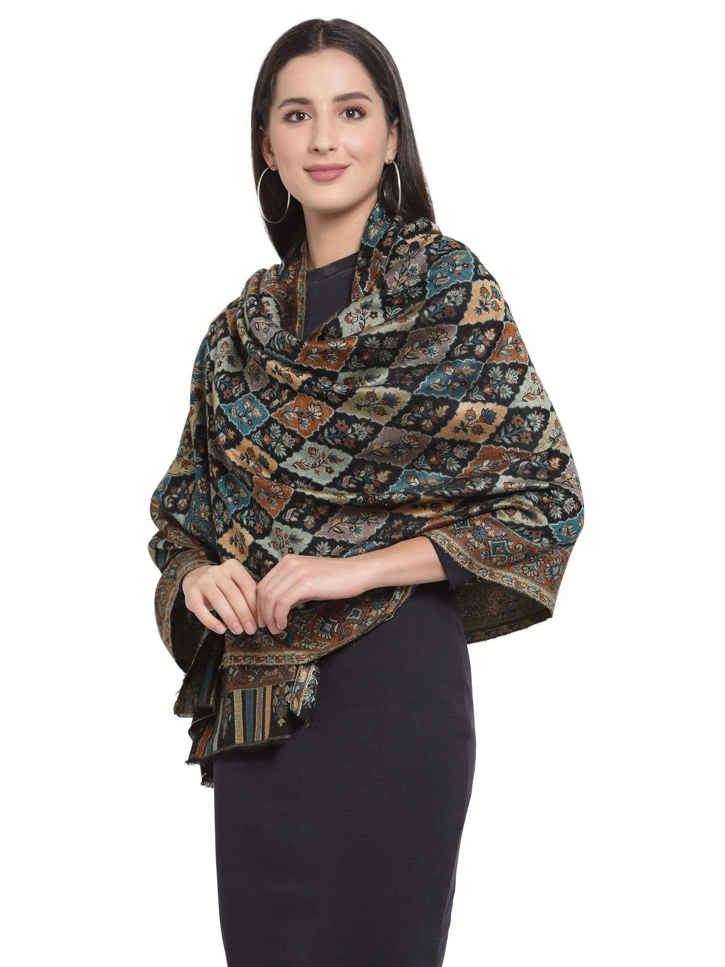 Pashtush India 70x200 Pashtush Women's Paisley Design, Soft Bamboo Scarf, Multi Coloured