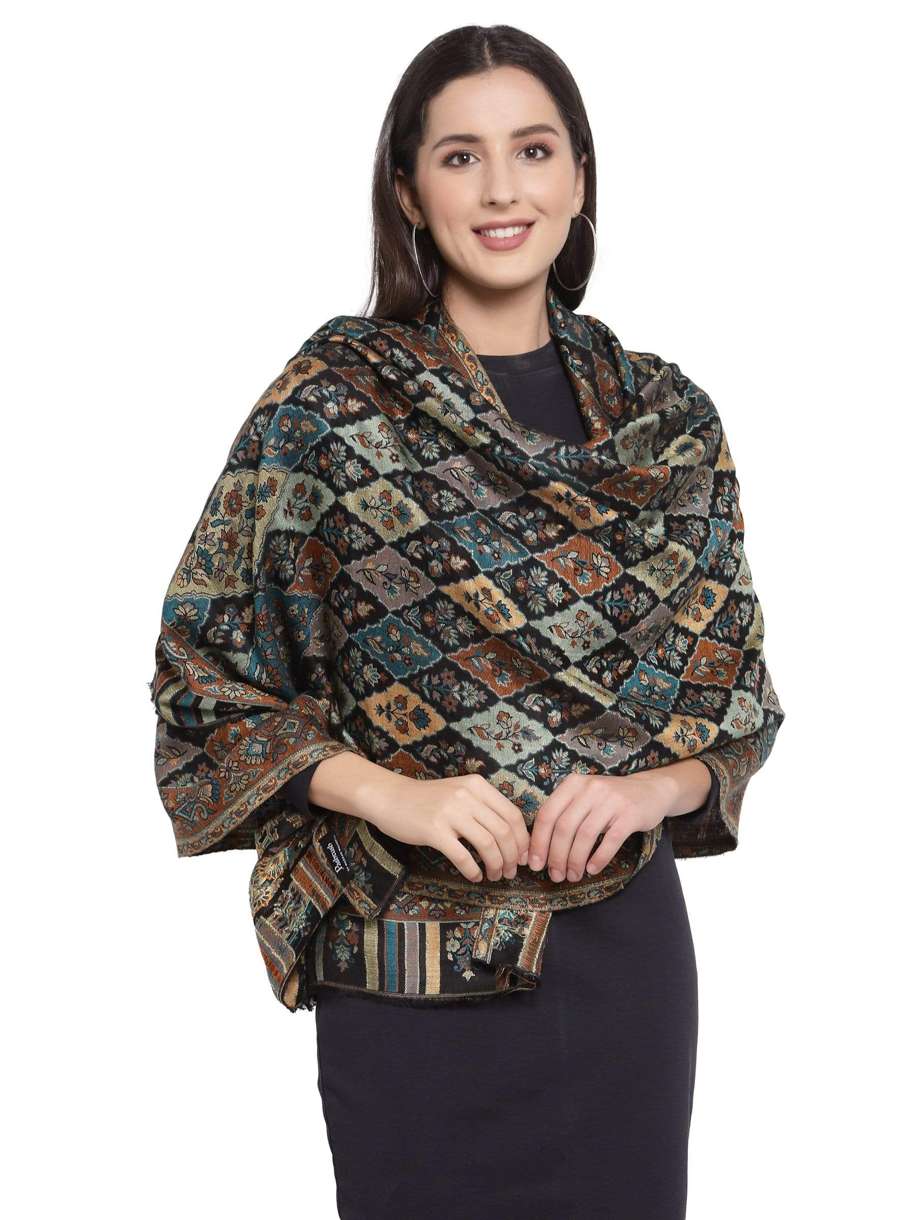 Pashtush India 70x200 Pashtush Women's Paisley Design, Soft Bamboo Scarf, Multi Coloured