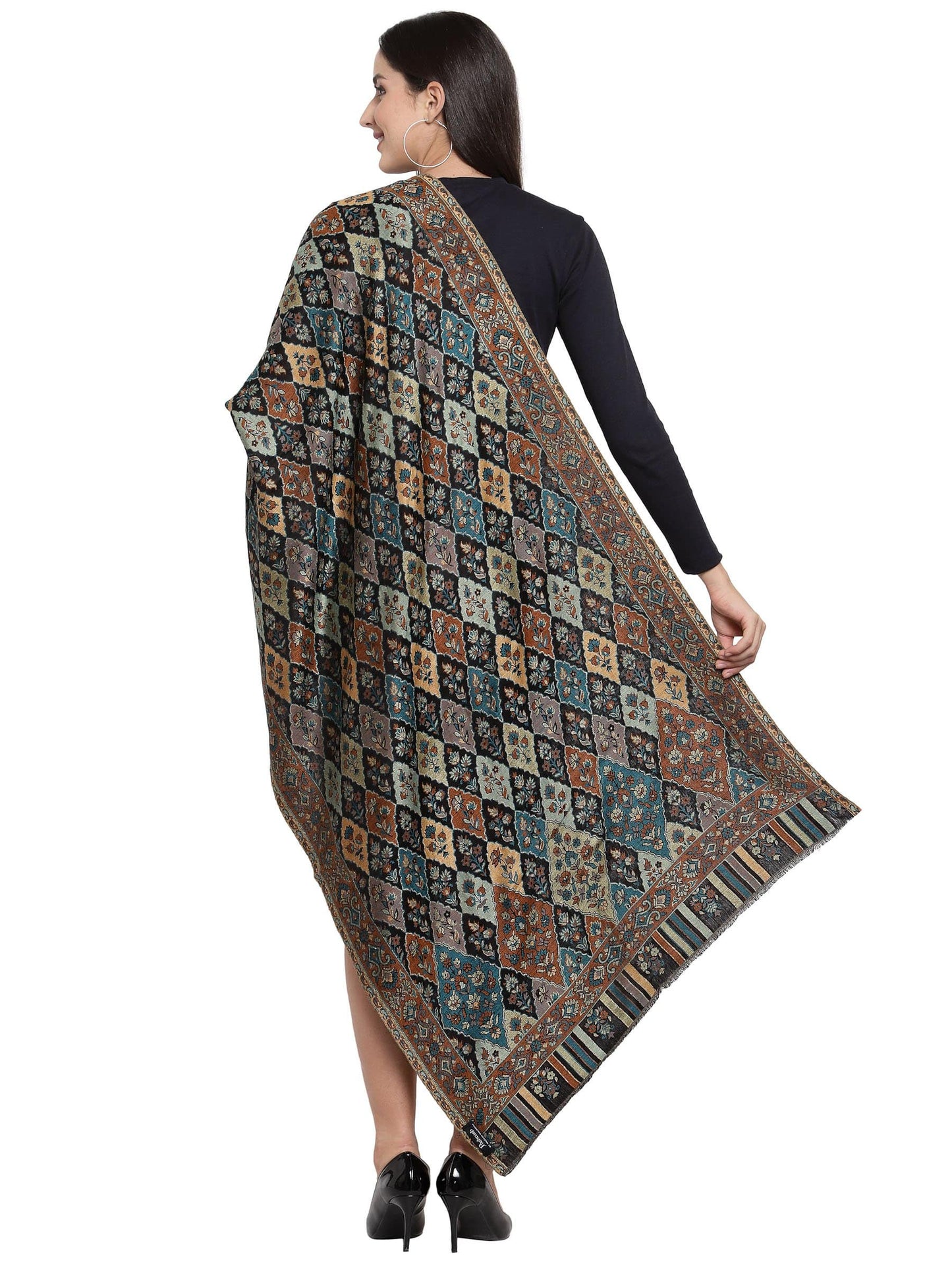 Pashtush India 70x200 Pashtush Women's Paisley Design, Soft Bamboo Scarf, Multi Coloured