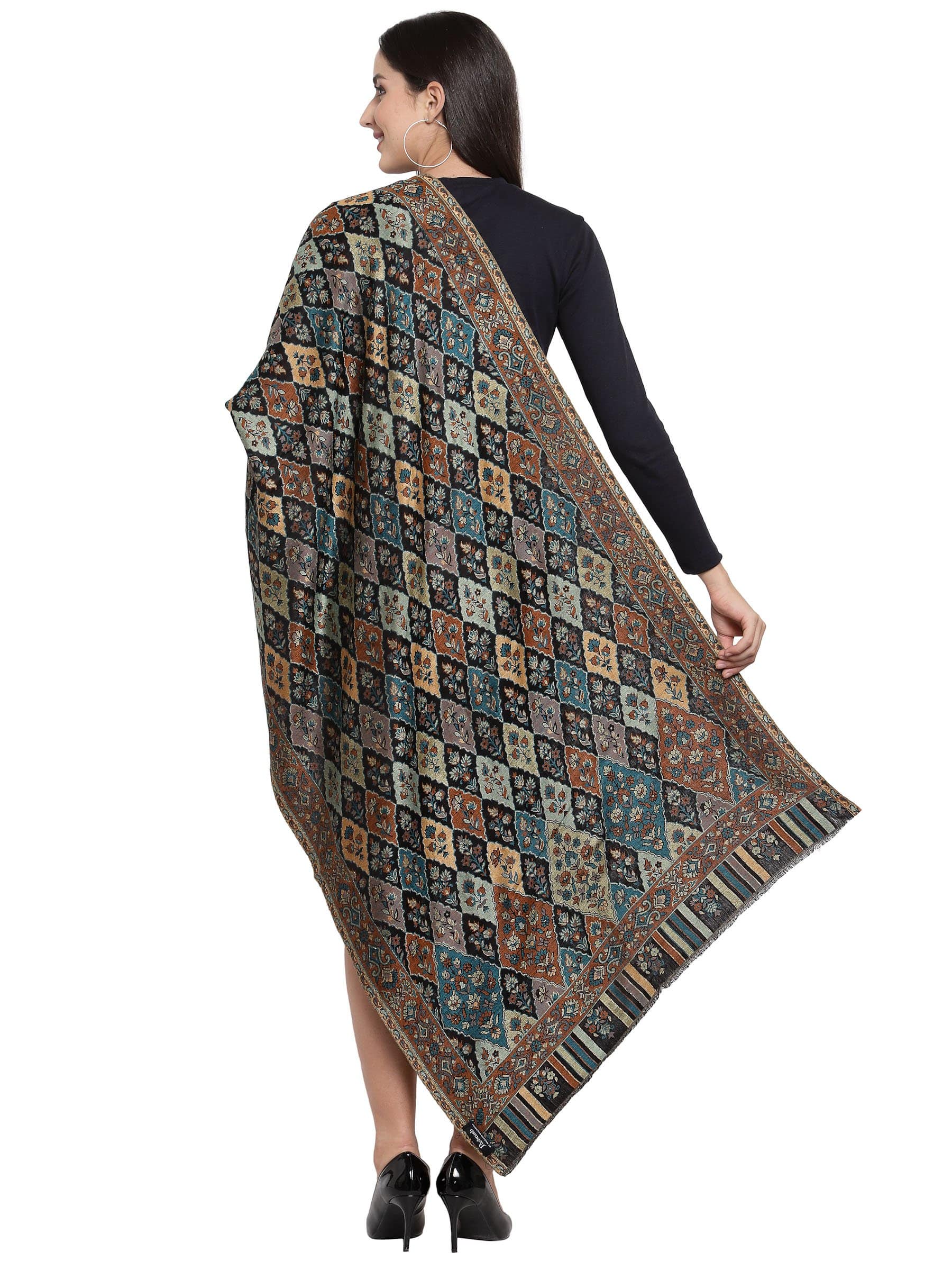 Pashtush India 70x200 Pashtush Women's Paisley Design, Soft Bamboo Scarf, Multi Coloured