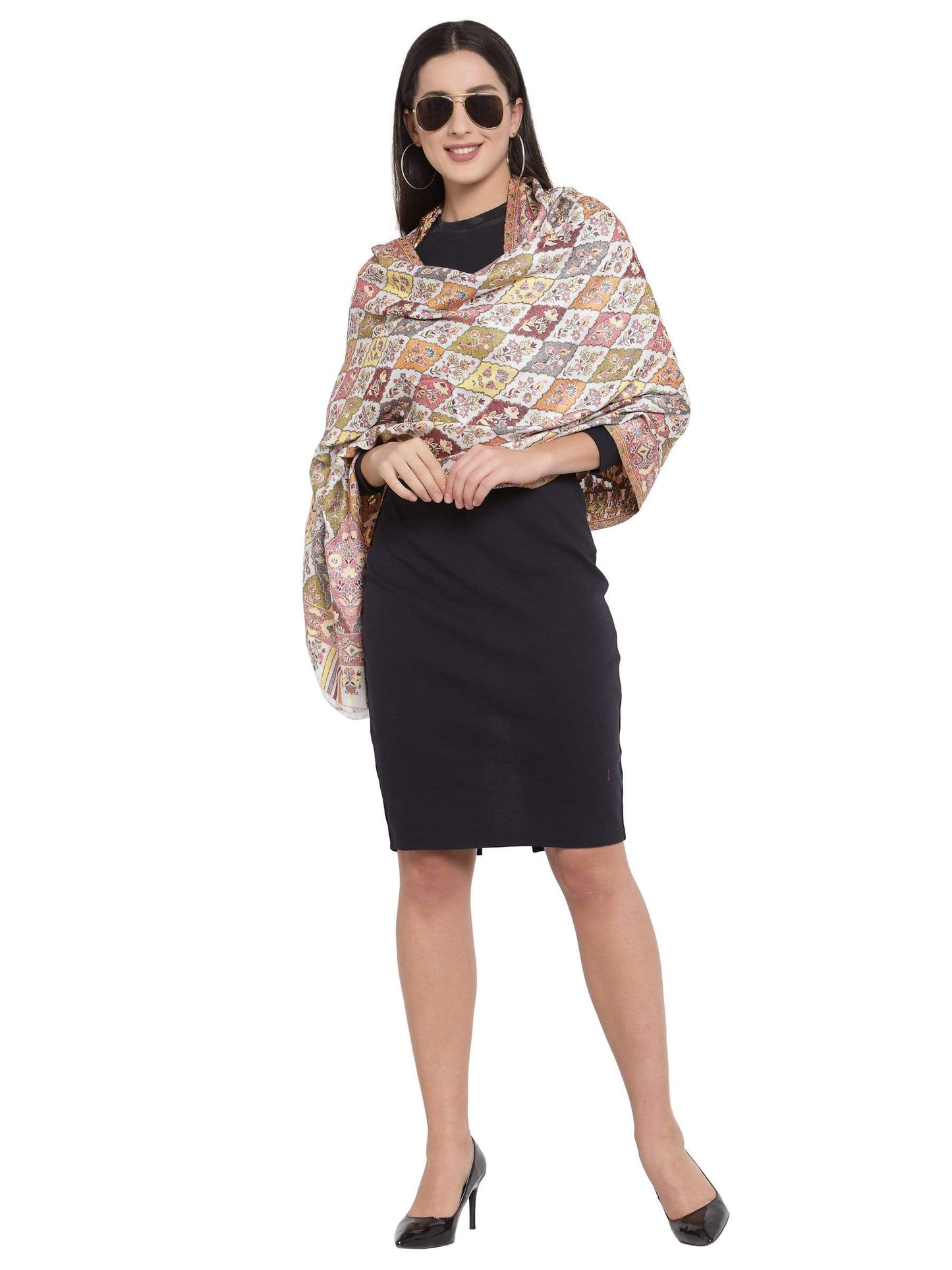 Pashtush India 70x200 Pashtush Women's Paisley Design, Soft Bamboo Scarf, Multi Coloured