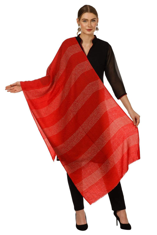Pashtush India 70x200 Pashtush Women's Reversible Blended Fine Wool Stole - Maroon