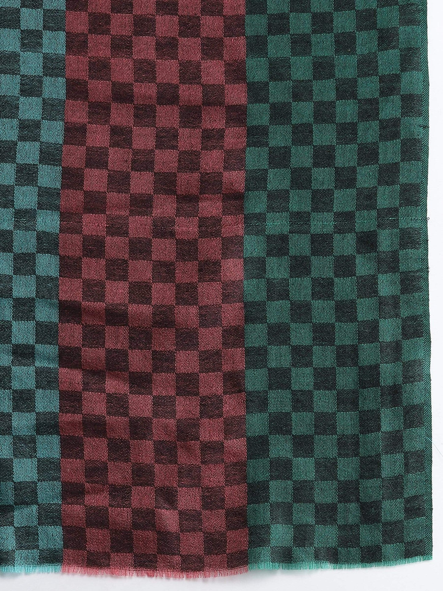 Pashtush India 70x200 Pashtush Women's Reversible Stole, checkered design Multi coloured