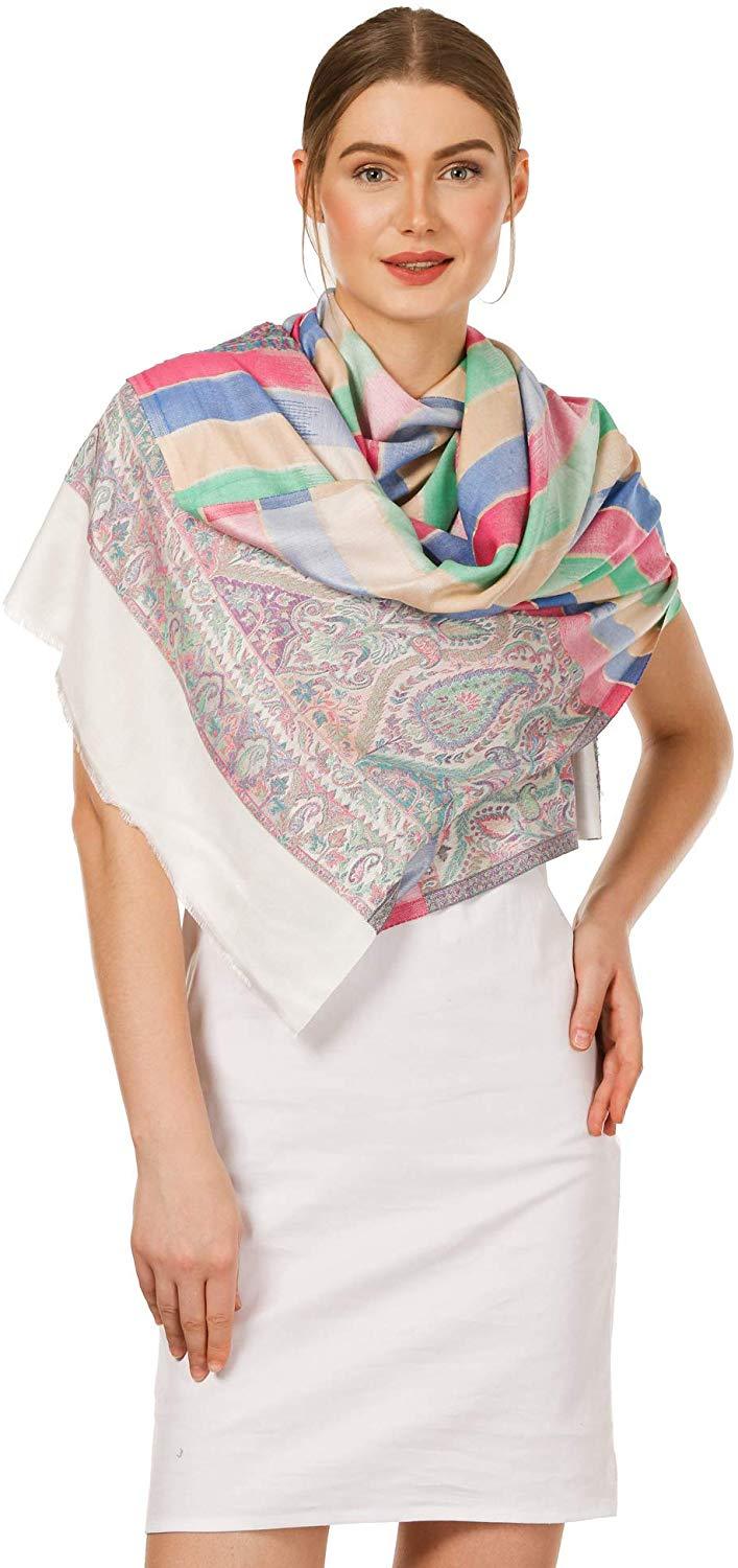 Pashtush Shawl Store Stole Pashtush Women's Scarf, Soft Bamboo Stole, Multicoloured