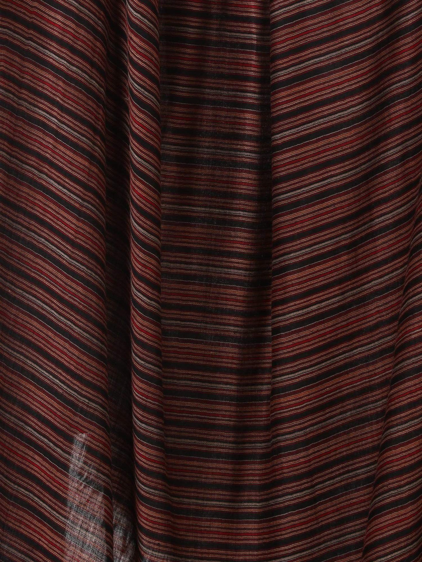 Pashtush India 100x200 Pashtush Women's Shawl, Fine Wool, Striped Design, Faux Pashmina, Soft and Warm, Black