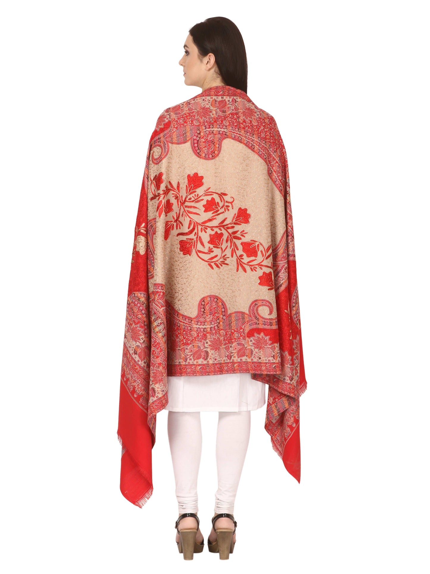 Pashtush Store Shawl Pashtush Women's Shawl, Kashmiri Aari Embroidery, Jacquard palla, Pashmina Design with Aari Needlework
