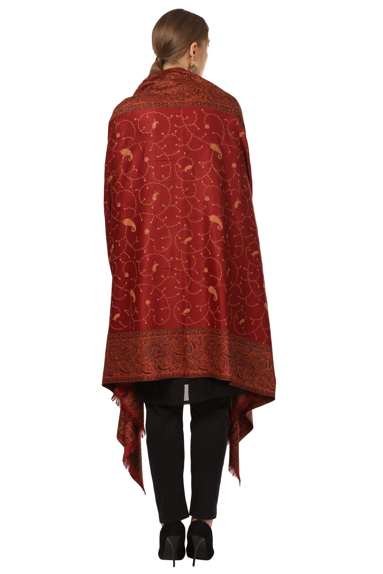 Pashtush Shawl Store Shawl Pashtush Women's Shawl, Vintage Jamawar Design with Needle Embroidery