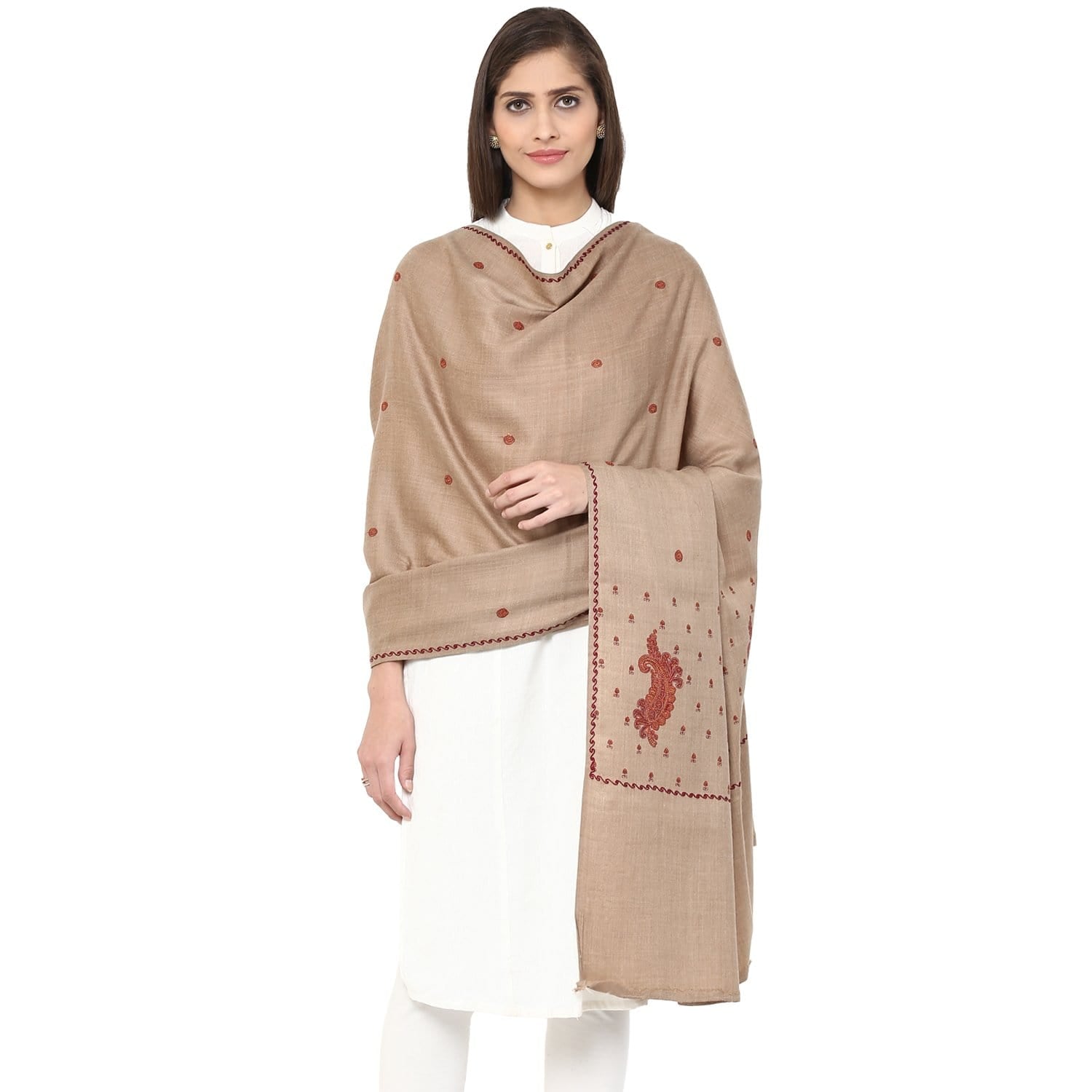 Pashtush Store Shawl Pashtush Women's Shawl, Vintage Jamawar Design with Needle Embroidery
