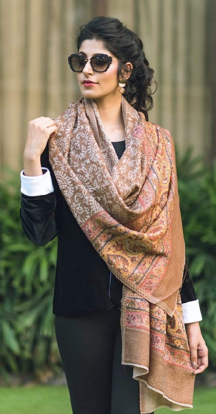 Pashtush India Stole Pashtush Women's Silk-Pashmina Reversible Stole