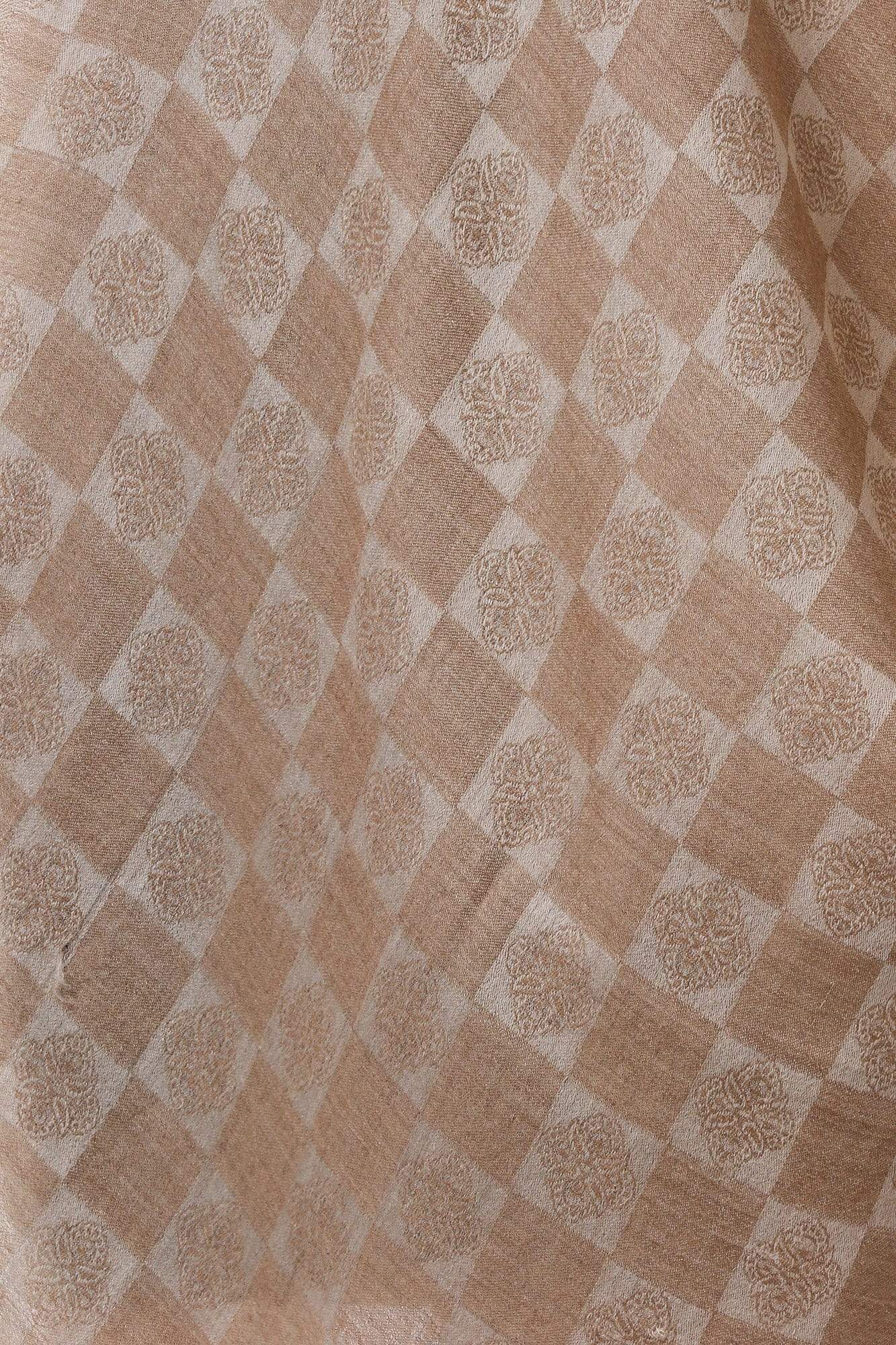 Pashtush India 70x200 Pashtush Women's Silk-Pashmina Reversible Stole, Dark Beige