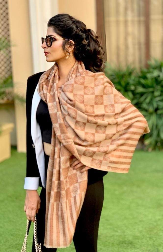 Pashtush India Stole Pashtush Women's Silk-Pashmina Reversible Stole, Espresso