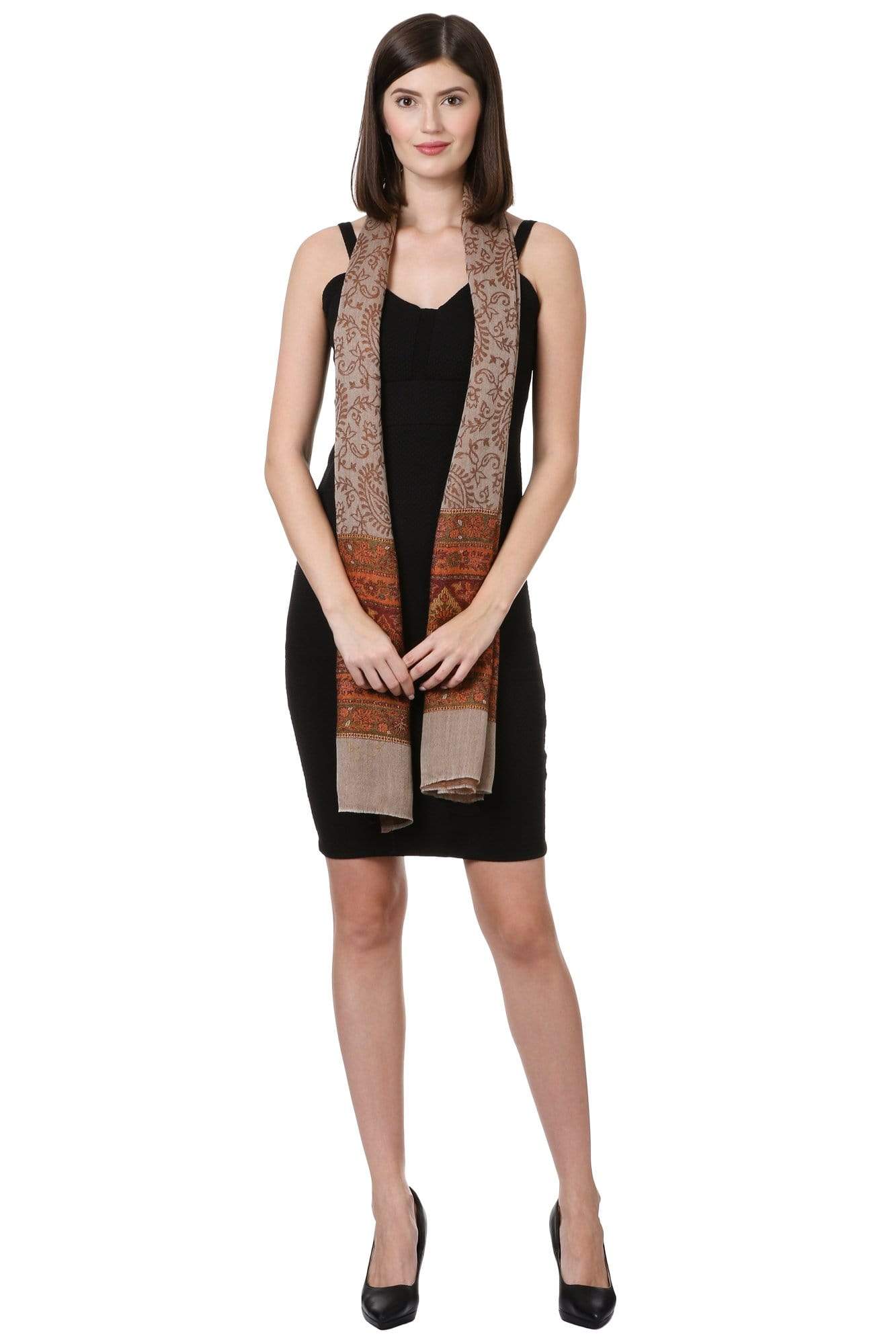 Pashtush India 70x200 Pashtush Women's Silk-Wool, Soft Reversible Stole