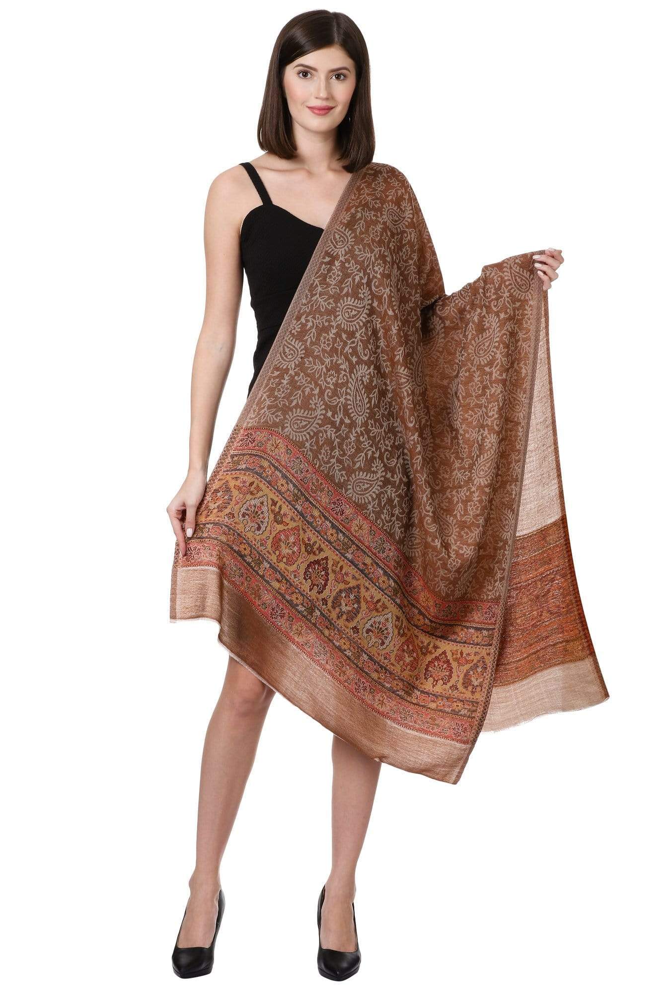 Pashtush India 70x200 Pashtush Women's Silk-Wool, Soft Reversible Stole