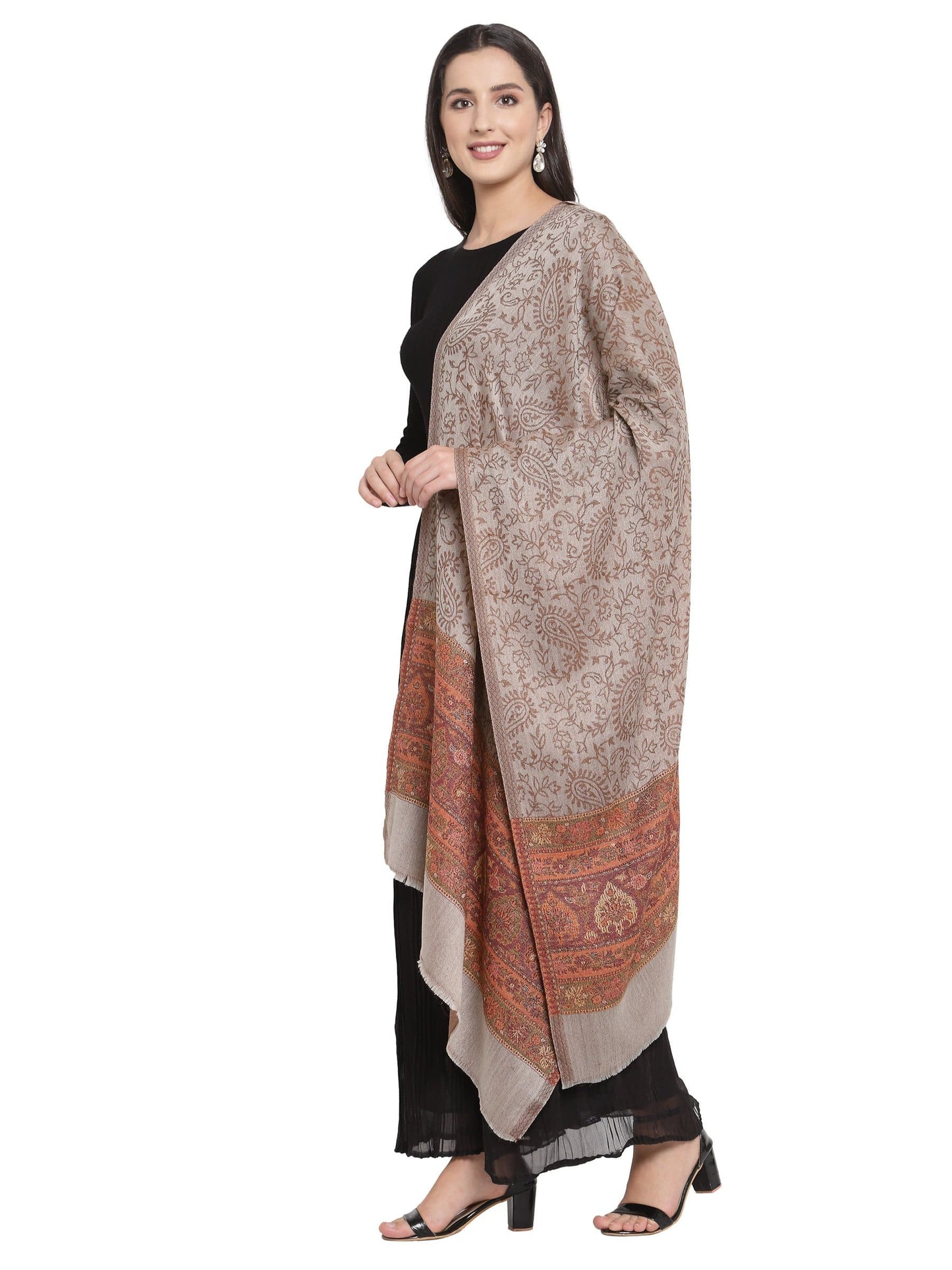 Pashtush India 70x200 Pashtush Women's Silk-Wool, Soft Reversible Stole