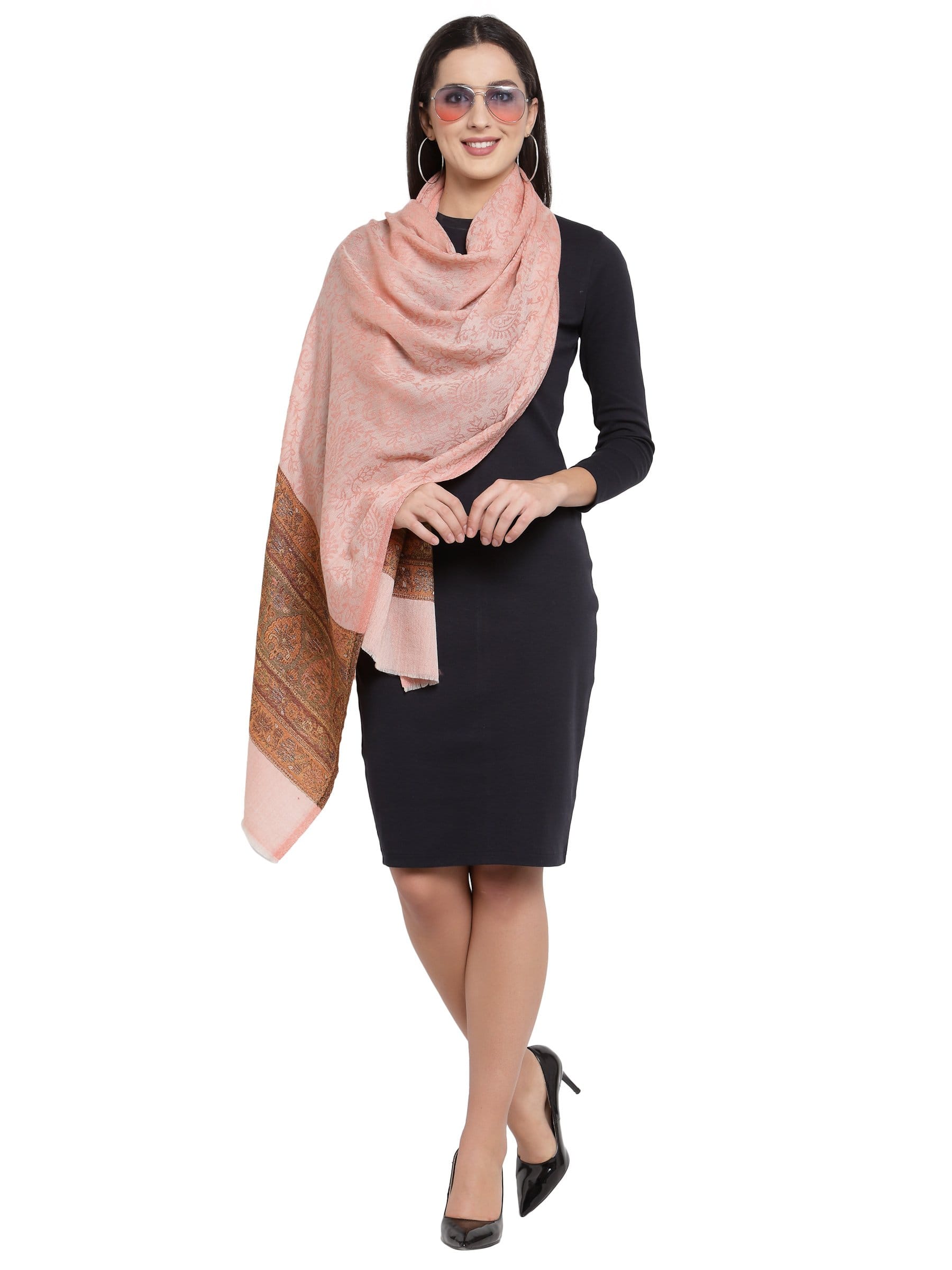 Pashtush India 70x200 Pashtush Women's Silk-Wool, Soft Reversible Stole