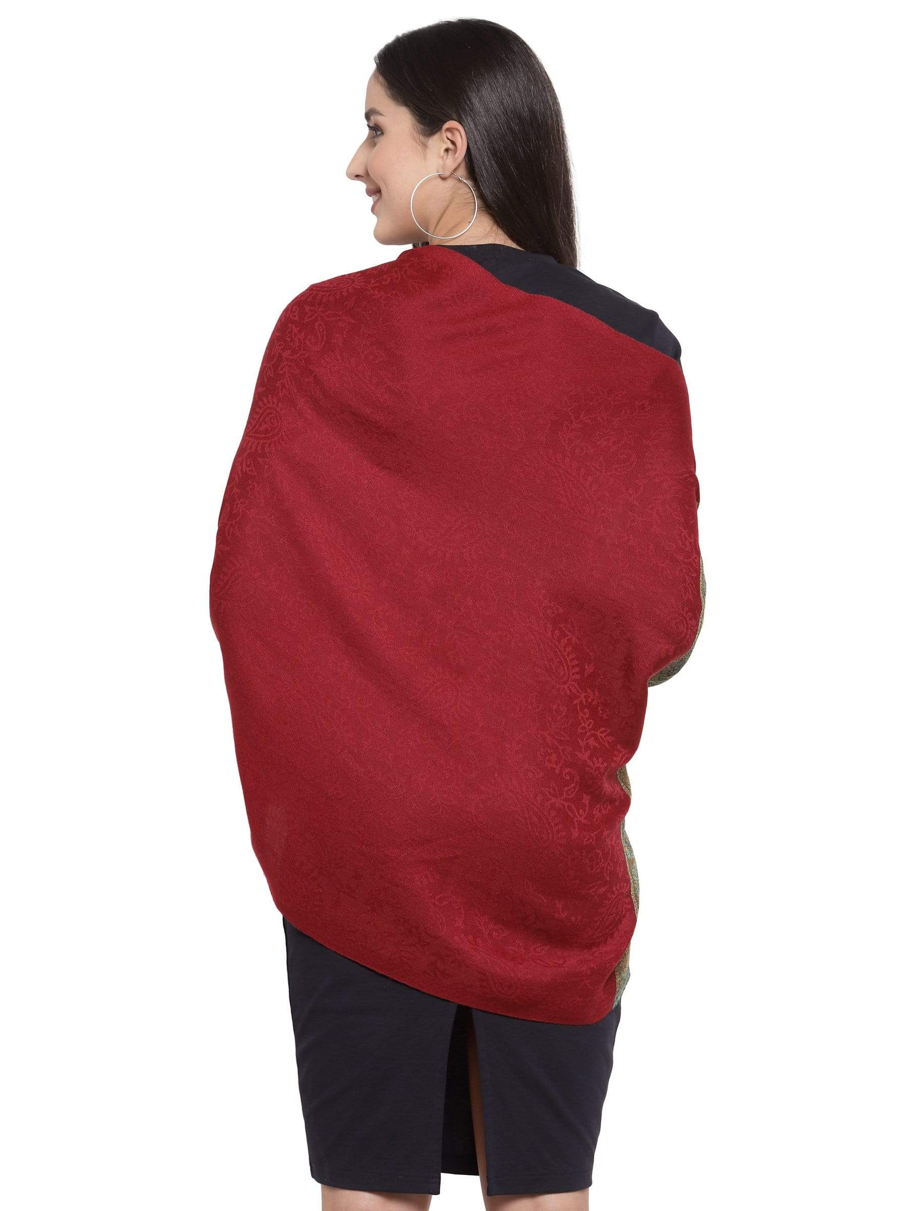 Pashtush India 70x200 Pashtush Women's Silk-Wool, Soft Reversible Stole