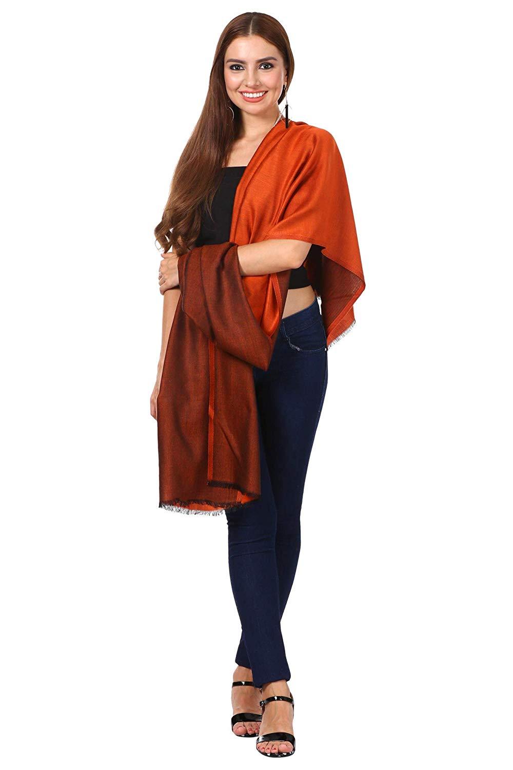 Pashtush Shawl Store Stole Pashtush Women's Silky Bamboo Reversible Scarf, Shawls, Stoles, Wraps (size 28 x 80 inches)
