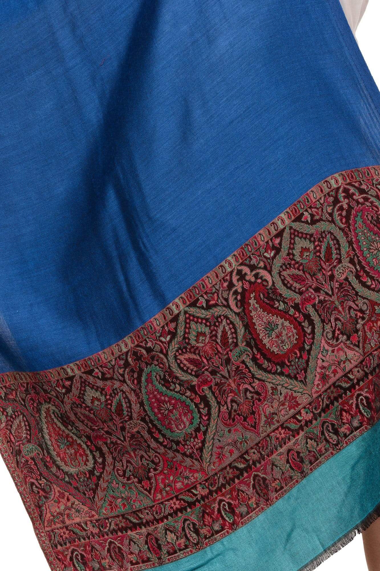 Pashtush Shawl Store Stole Pashtush Women's Silky Pashmina Reversible Scarf, Shawls, Stoles, Blue